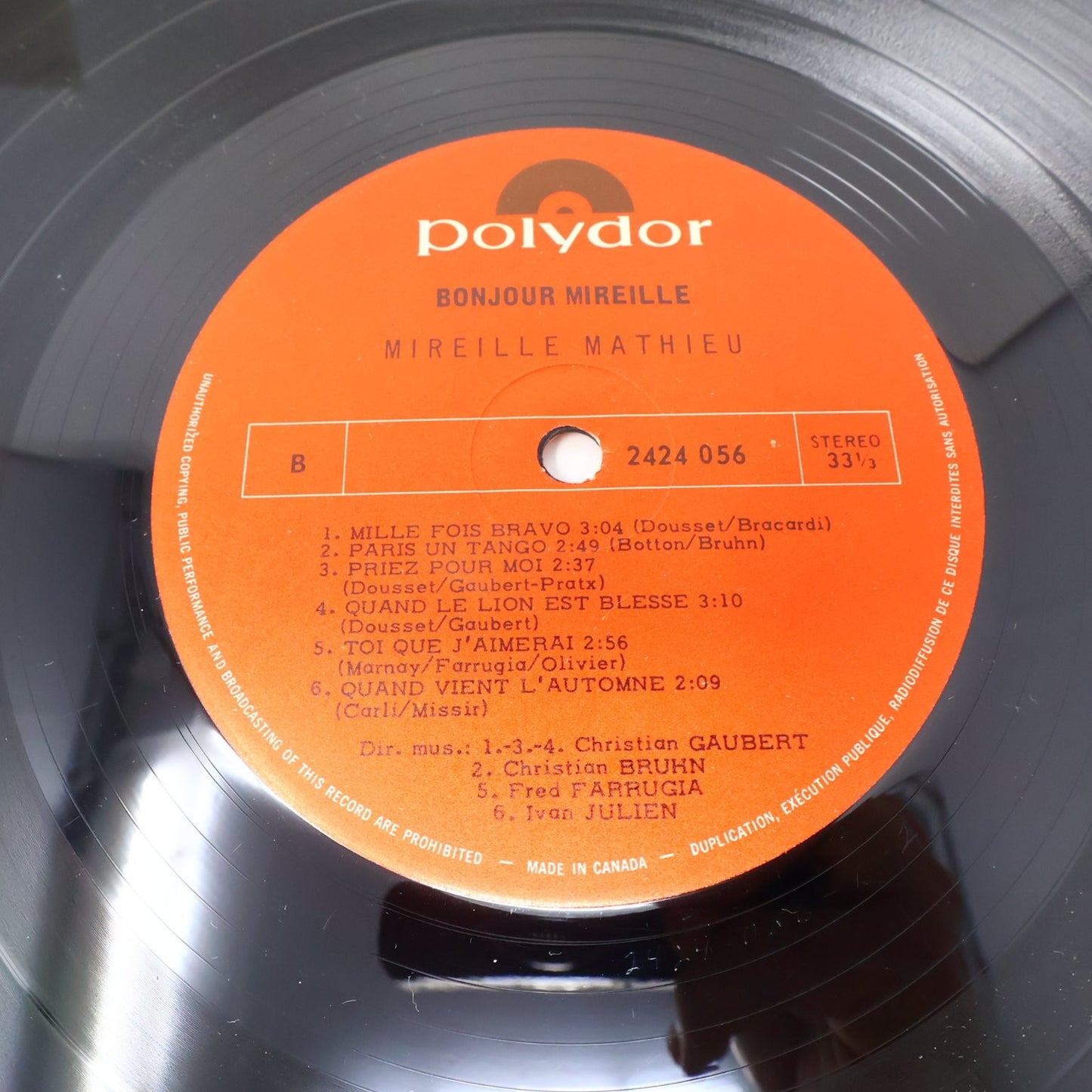 Mireille Mathieu Lot 4 Disques Bonjour Mireille/Première Étoile/Olympia/Chanson