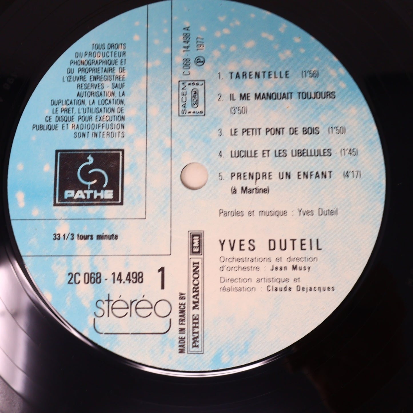 Yves Duteil Lot 2 Disques La Langue De Chez Nous/Prendre un Enfant par la Main