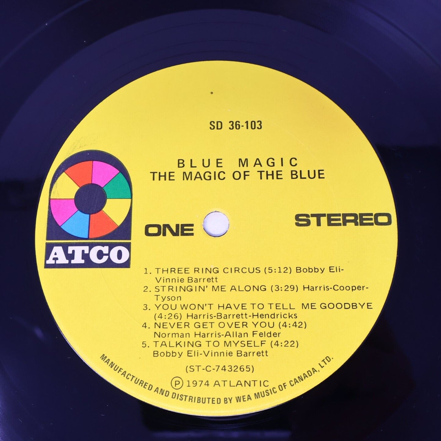 Blue Magic The Magic Of The Blue LP Vinyl Record Atco Wea Canada 1974 SD 36-103