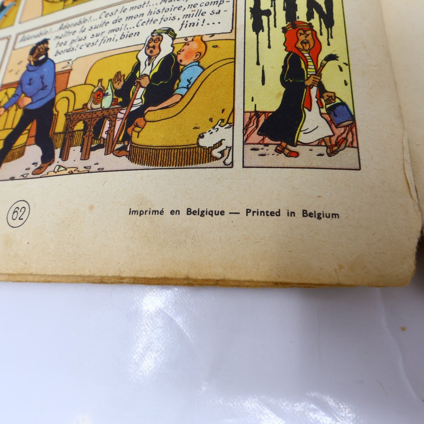 Tintin Au Pays de l'Or Noir Hergé Casterman 1950 B4 EO HC Français Mauvais État