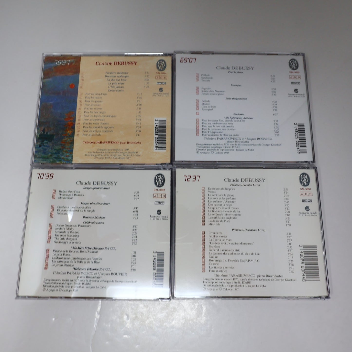 Claude Debussy L'Oeuvre de Piano Coffret 4 CD Calliope 2002 CAL 3831.4 Classique