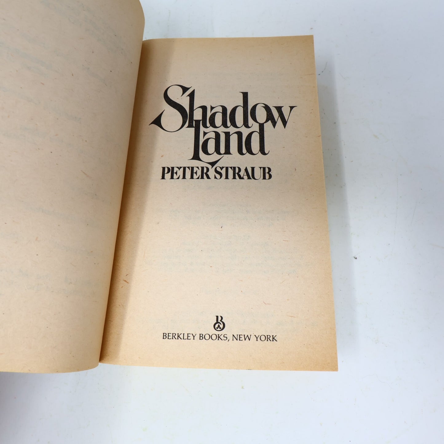 1981 Shadowland Peter Straub Berkley Horror Paperback Book 80s PB