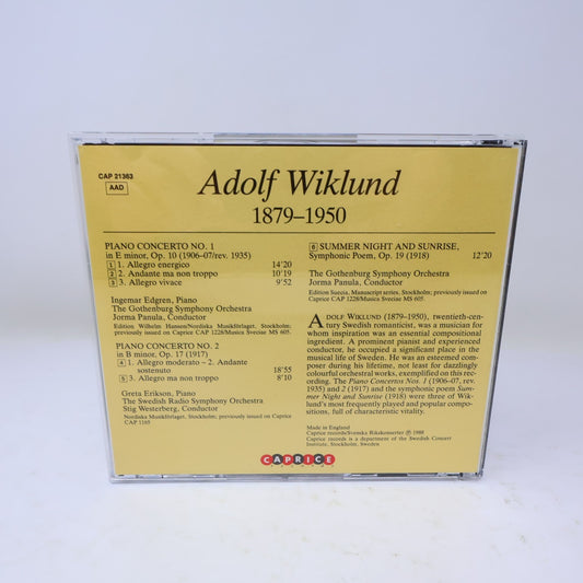 Adolf Wiklund CD Piano Concertos #1-2/Summer Night and Sunrise Panula/Westerberg