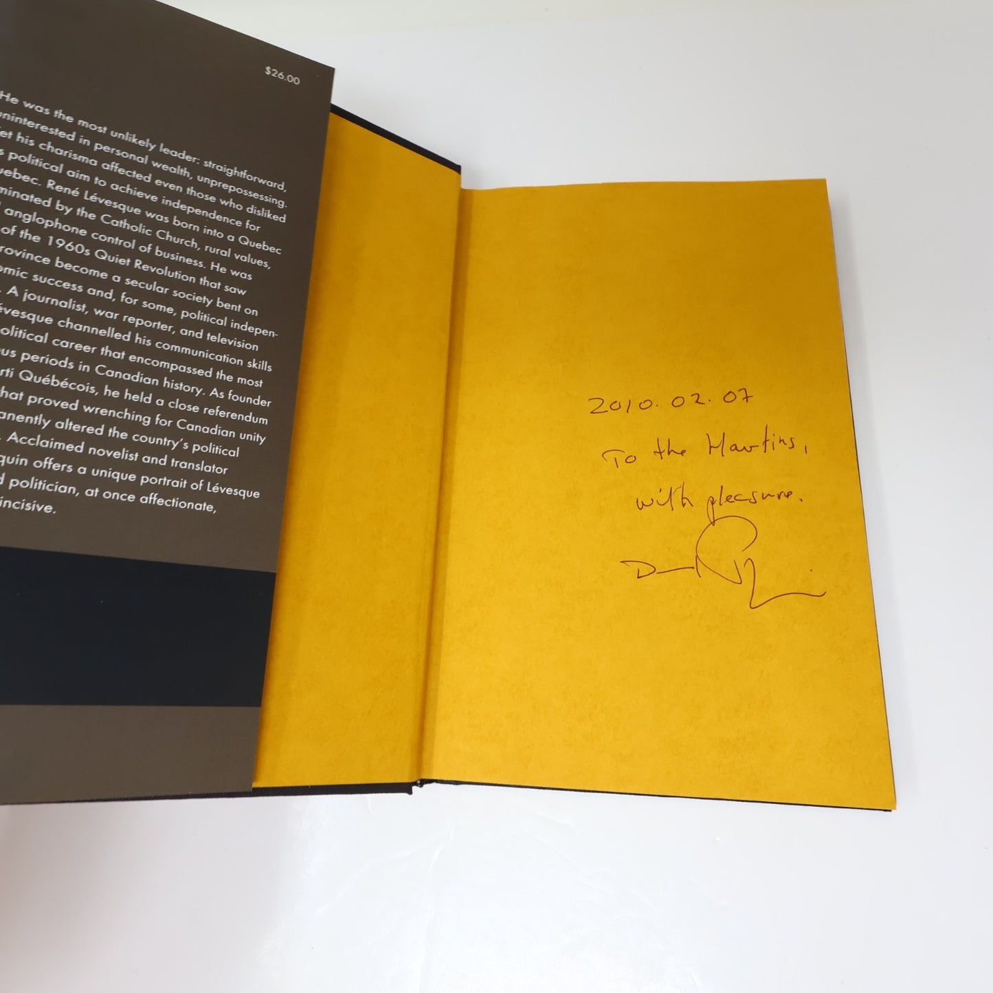 Extraordinary Canadians Réne Lévesque Signed by Daniel Poliquin Penguin Canada