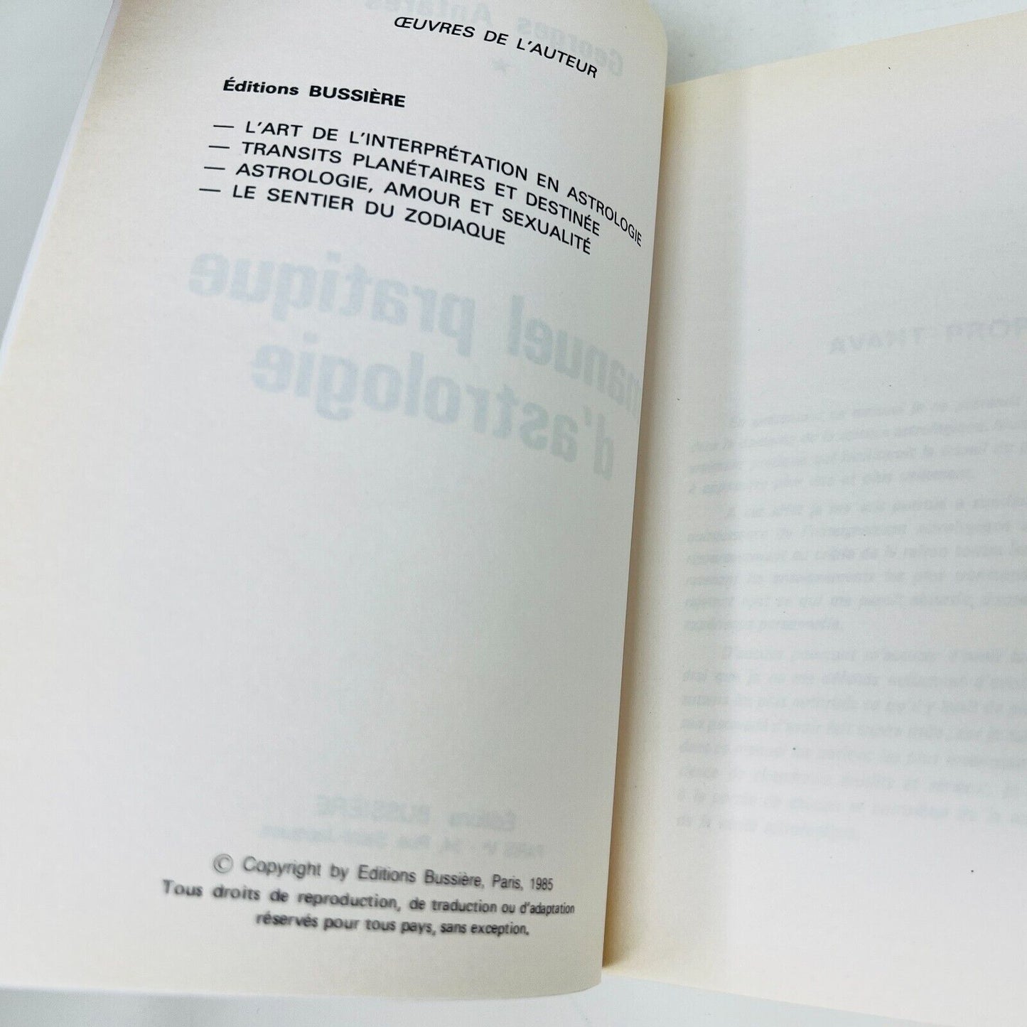 2000 Manuel Pratique d'Astrologie de Georges Antarès Éditions Bussière Français