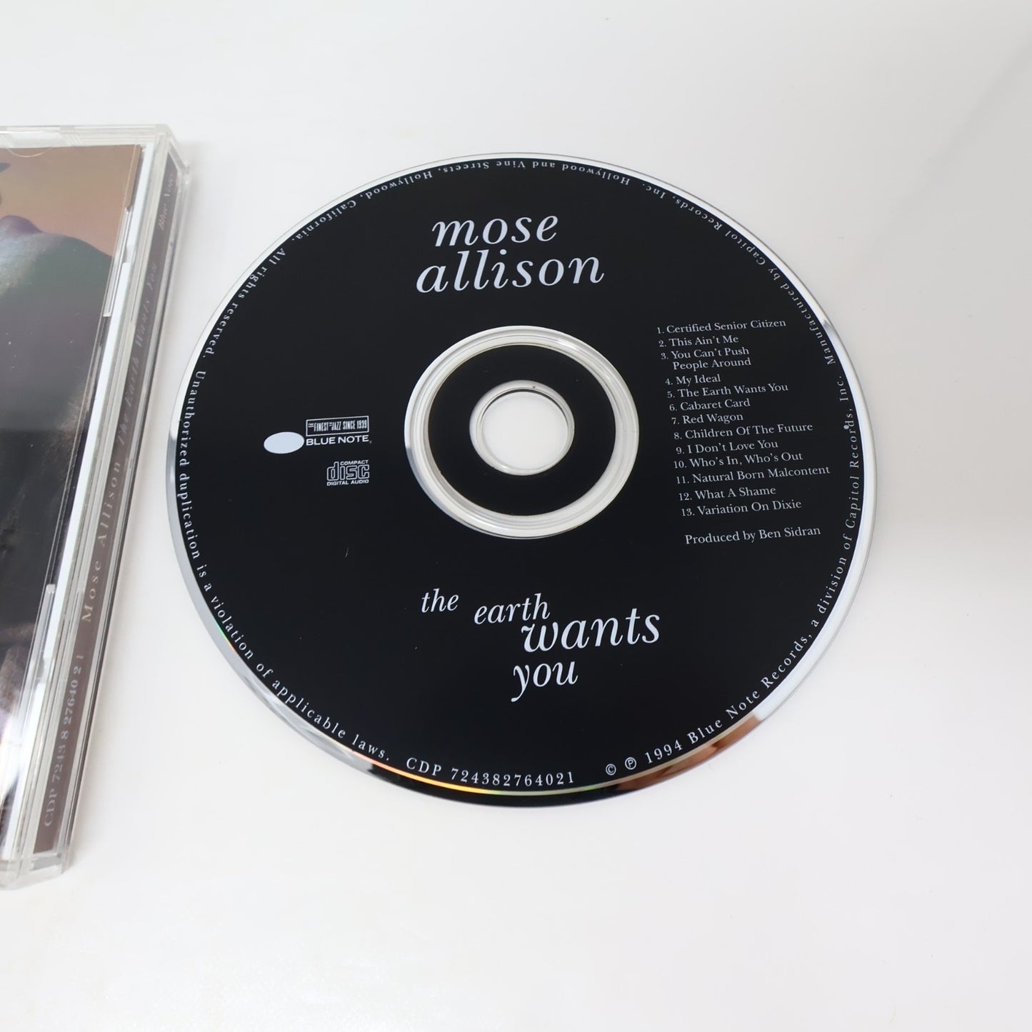 Mose Allison The Earth Wants You CD Blue Note 1994 This Ain't Me/Cabaret Card