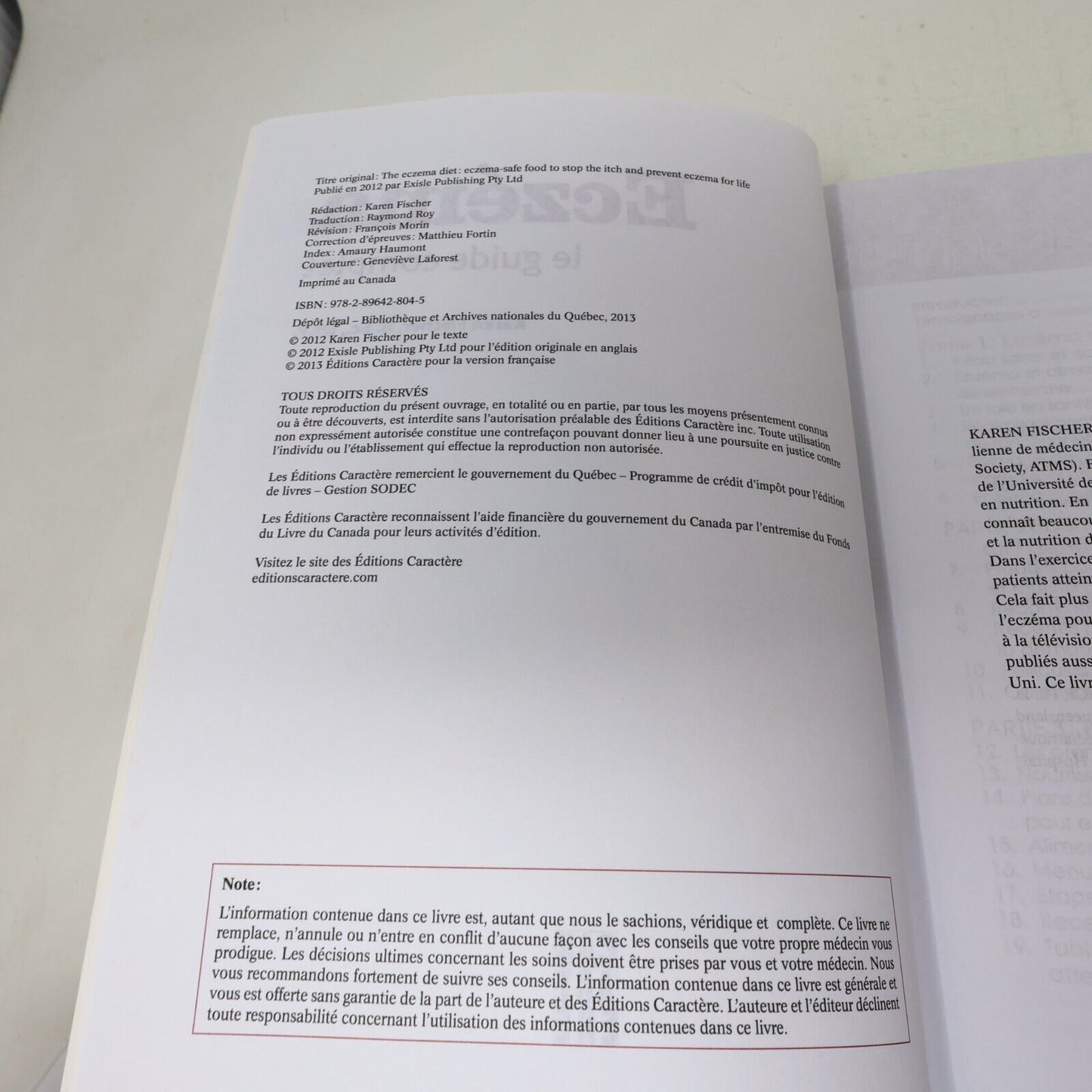 2013 Eczéma le Guide Complet de Karen Fischer Santé Editions Caractere Français