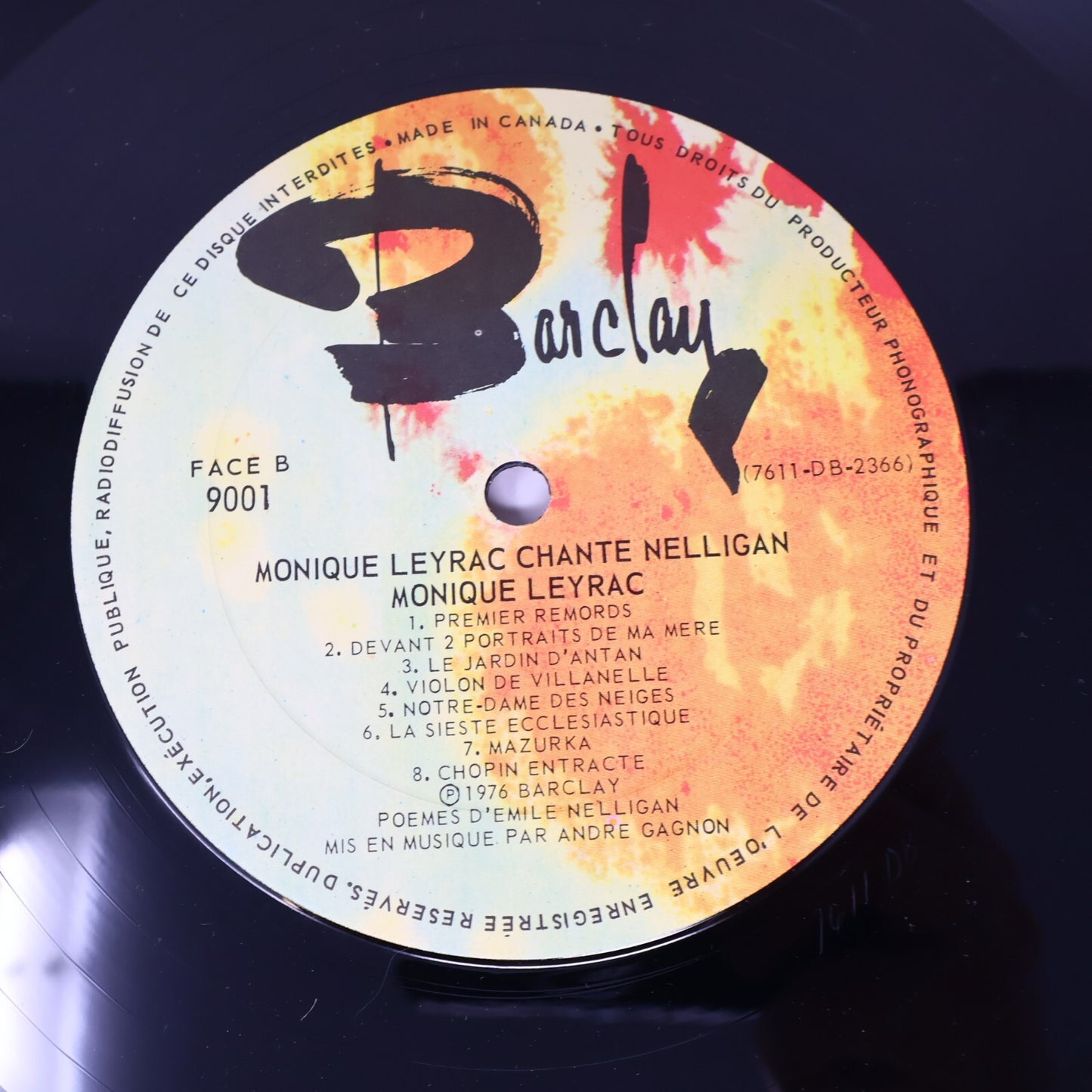 Monique Leyrac Chante Nelligan Disque 2x LP Record Vinyl 1976 Barclay 9001 Folk