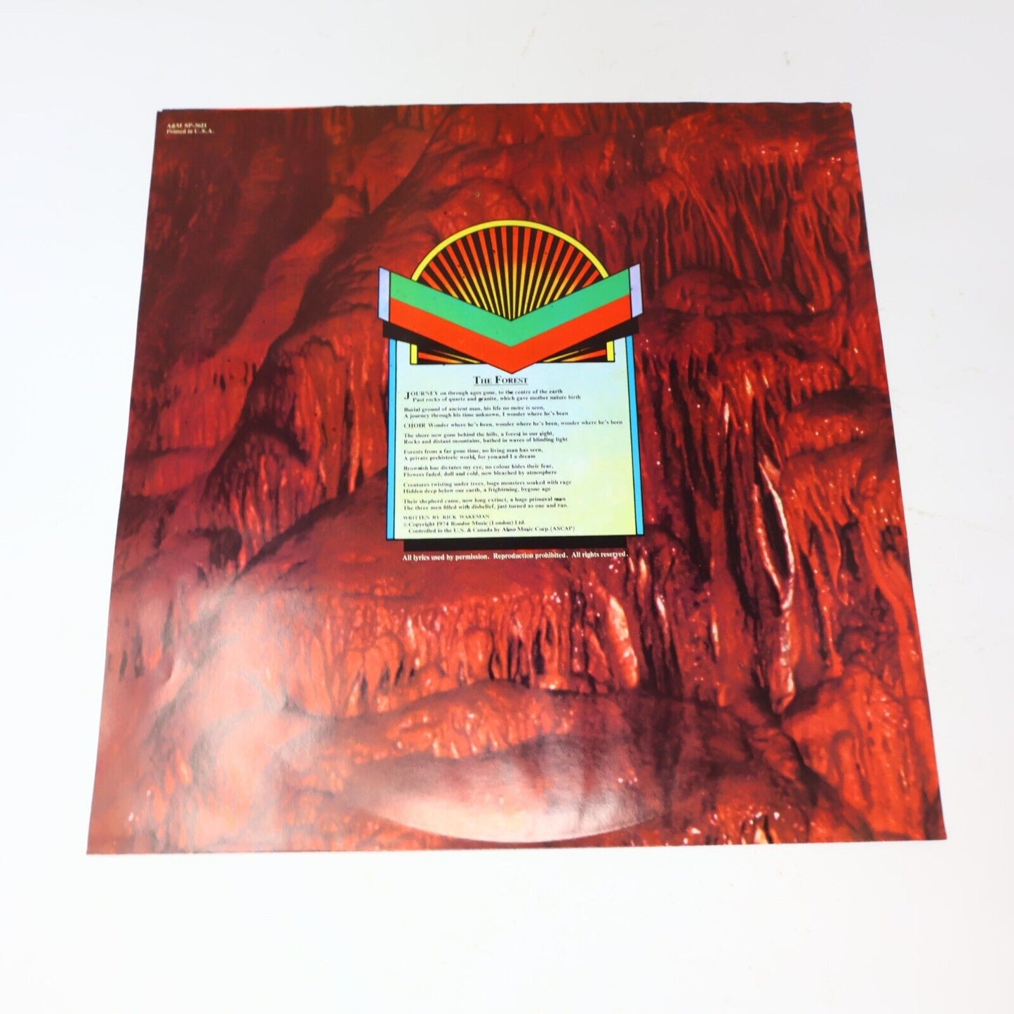 Rick Wakeman Journey To The Centre Of The Earth LP 1974 SP-3621 Record + Booklet