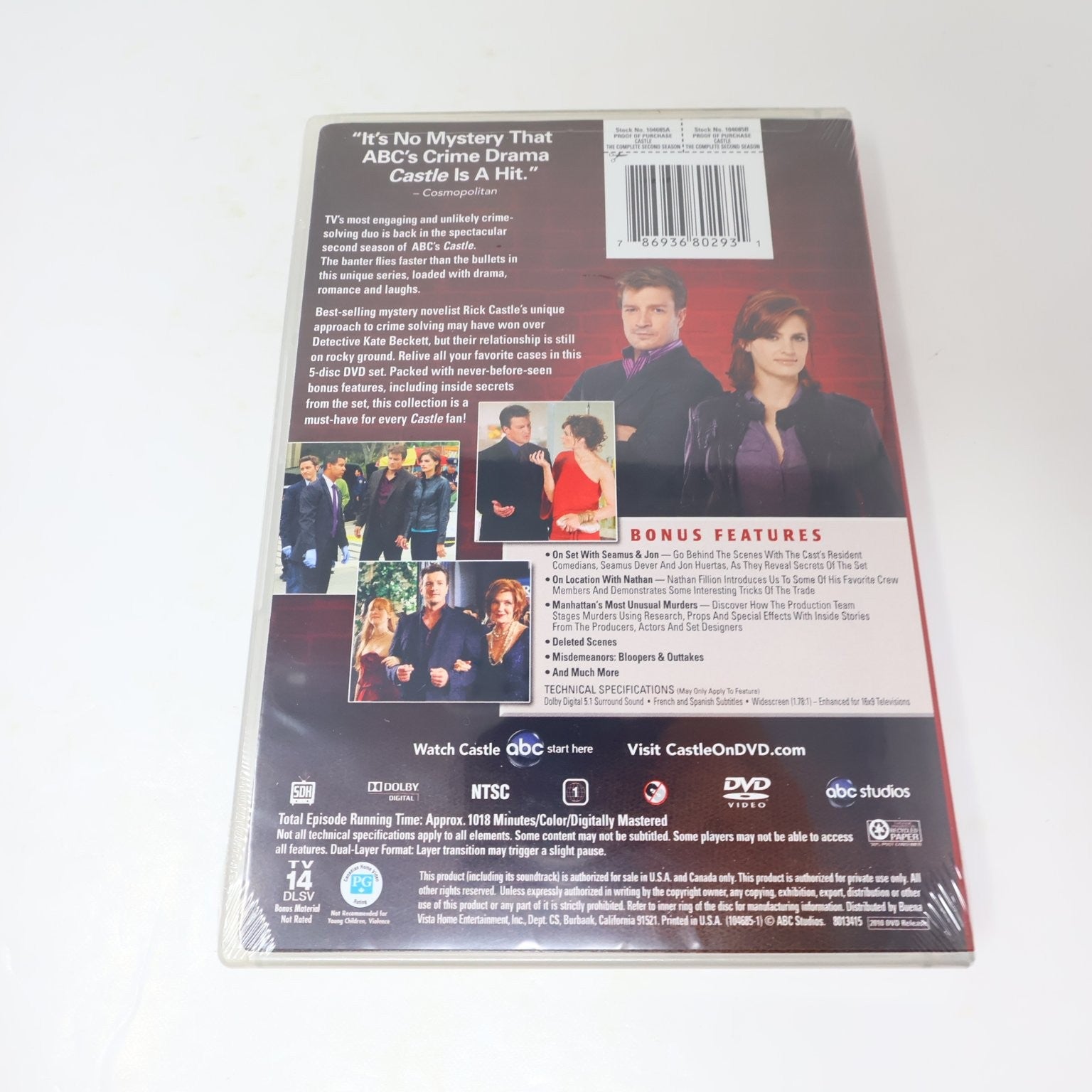 Castle 2 DVD Lot Seasons #1-2 Set Nathan Fillion Factory Sealed Region 1 NTSC