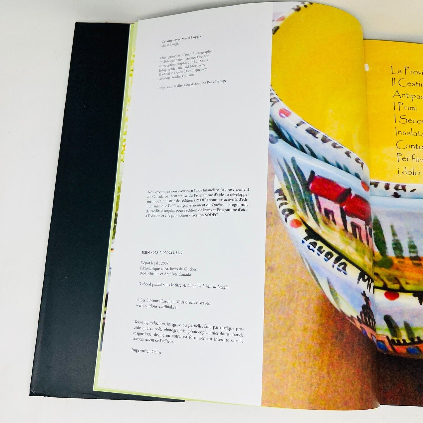 2009 Cuisinez avec Maria Loggia Livre de Recettes Émission Télévisée Célébrité