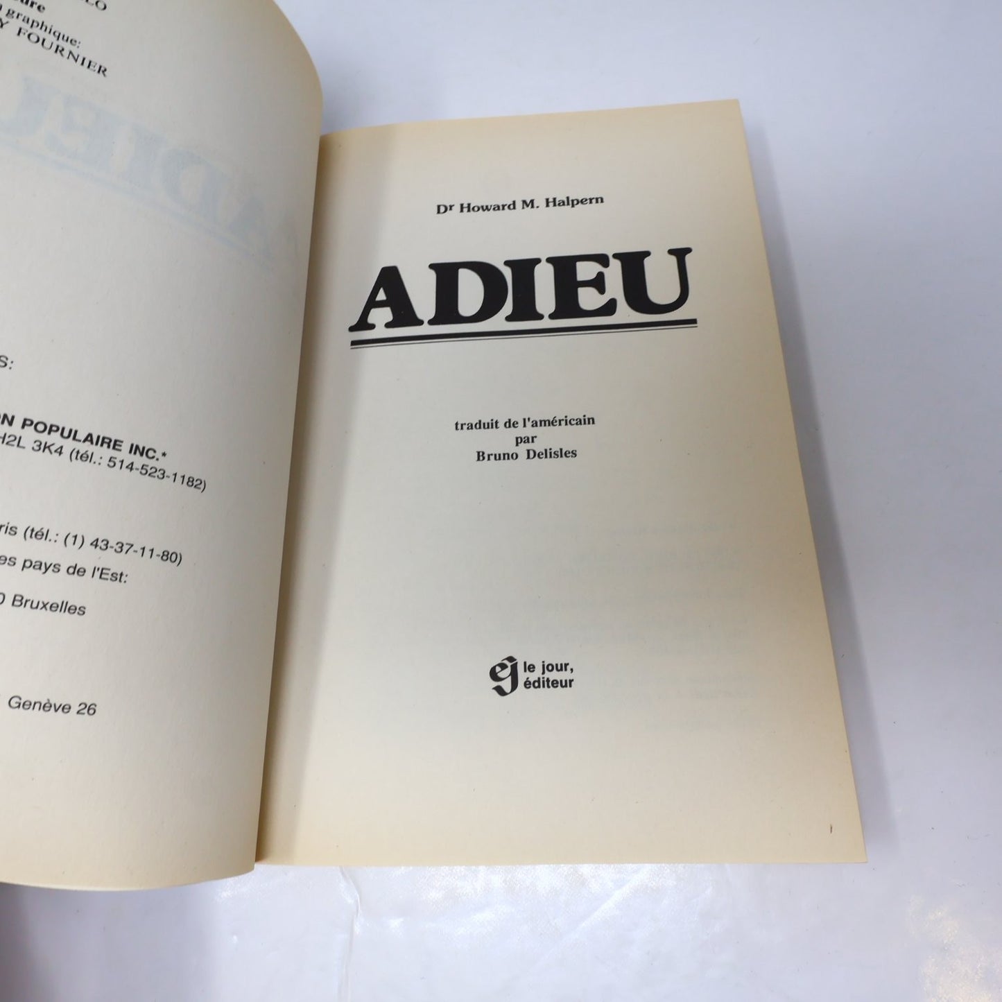 Adieu Rompre Sans Difficulté Howard M Halpern Livre 1983 Français Le Jour Casser
