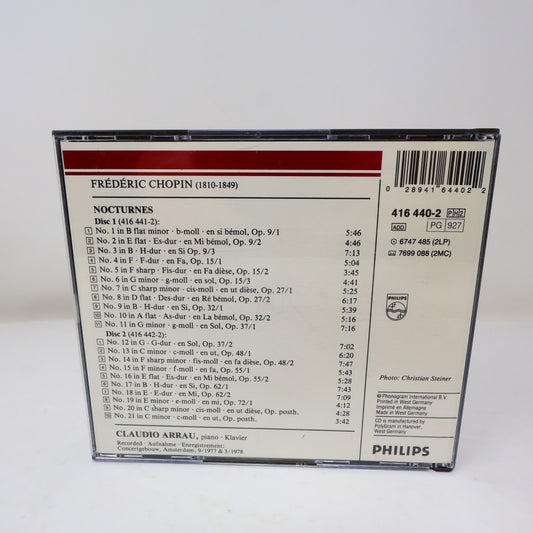 The Nocturnes/Les 21 Nocturnes CD Frederic Chopin/Claudio Arrau Philips 90s
