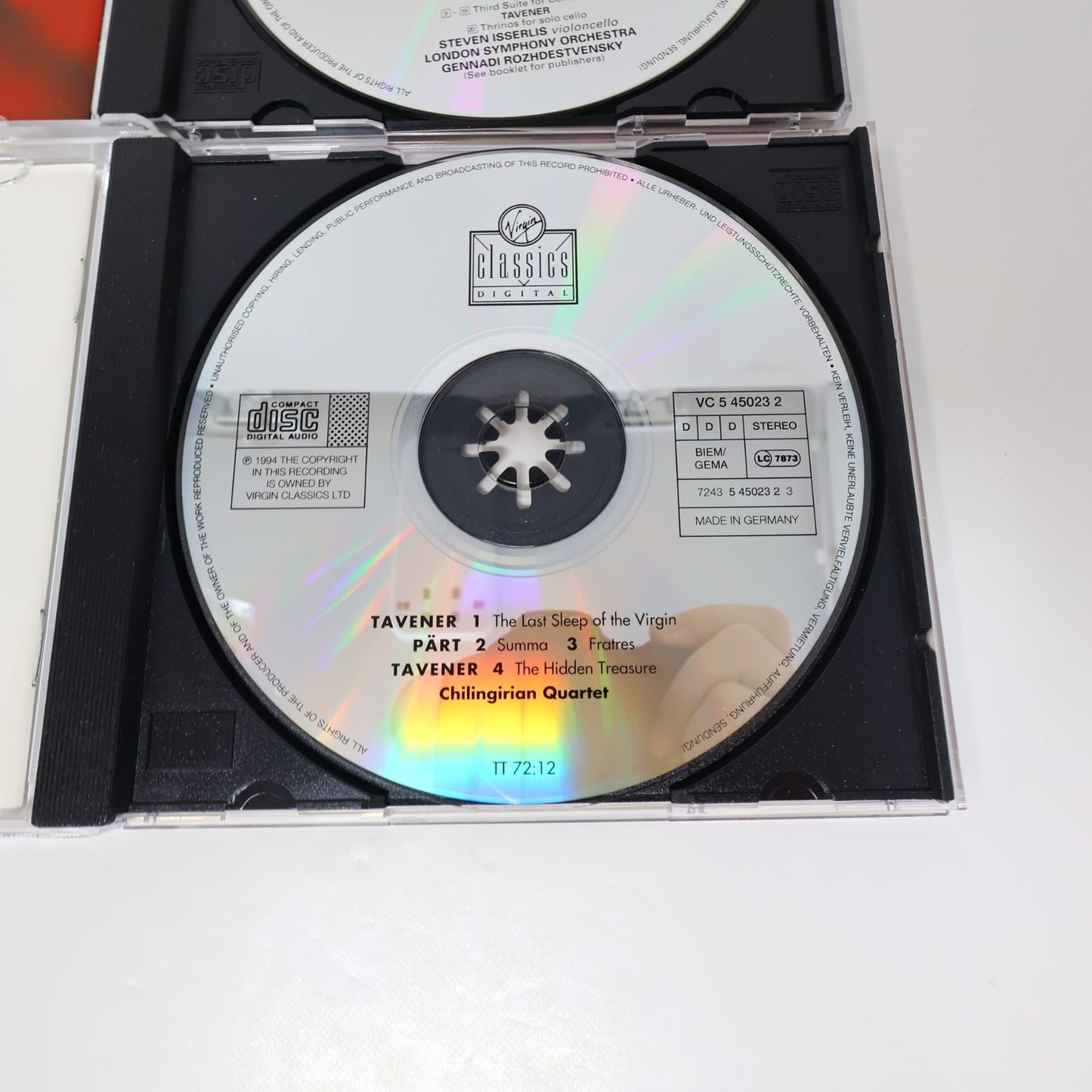 John Tavener/Steven Isserlis 2 CD Lot Protecting Veil/Last Sleep of the Virgin