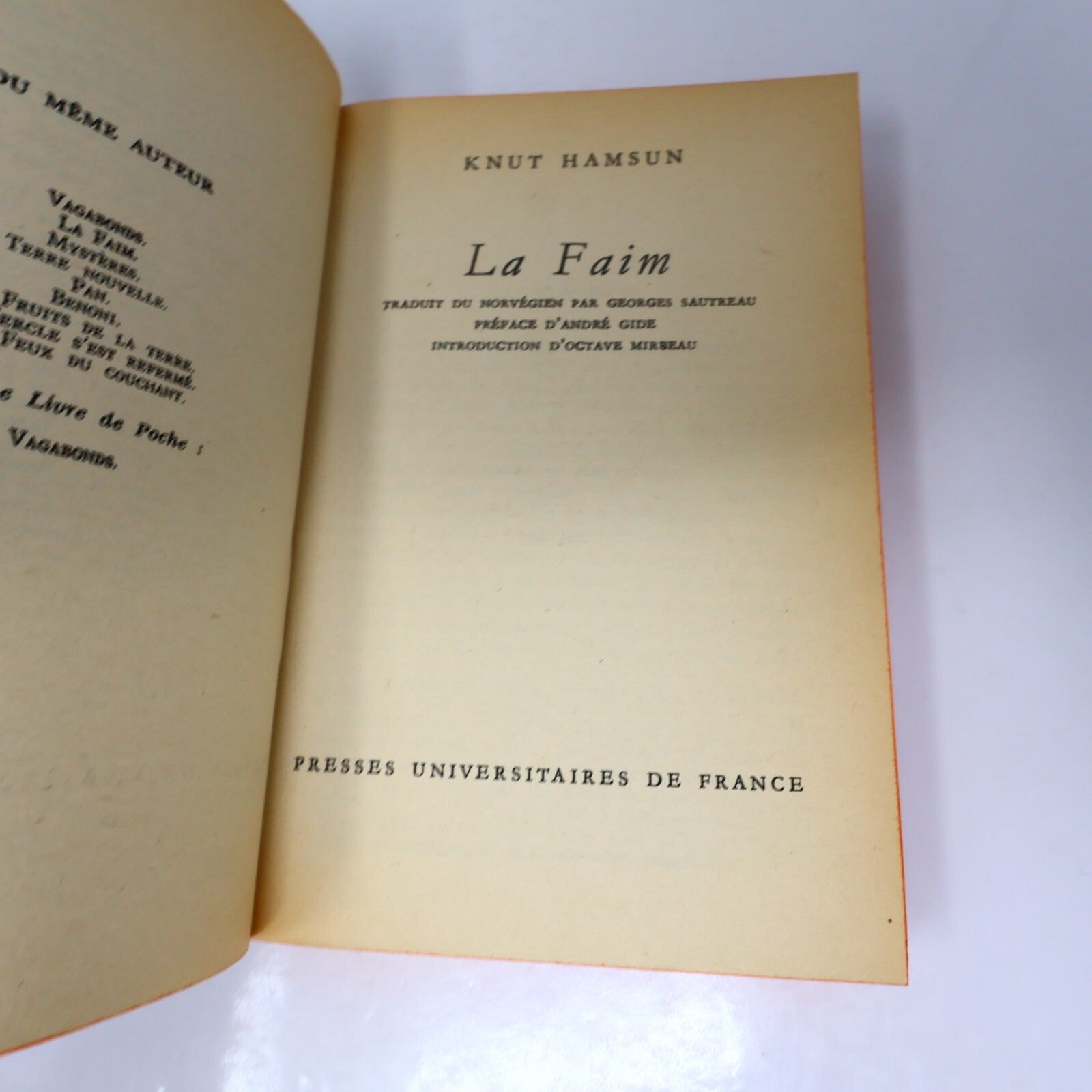 La Faim Knut Hamsun Poche 1972 Littérature Français Paperback Livre 70s French