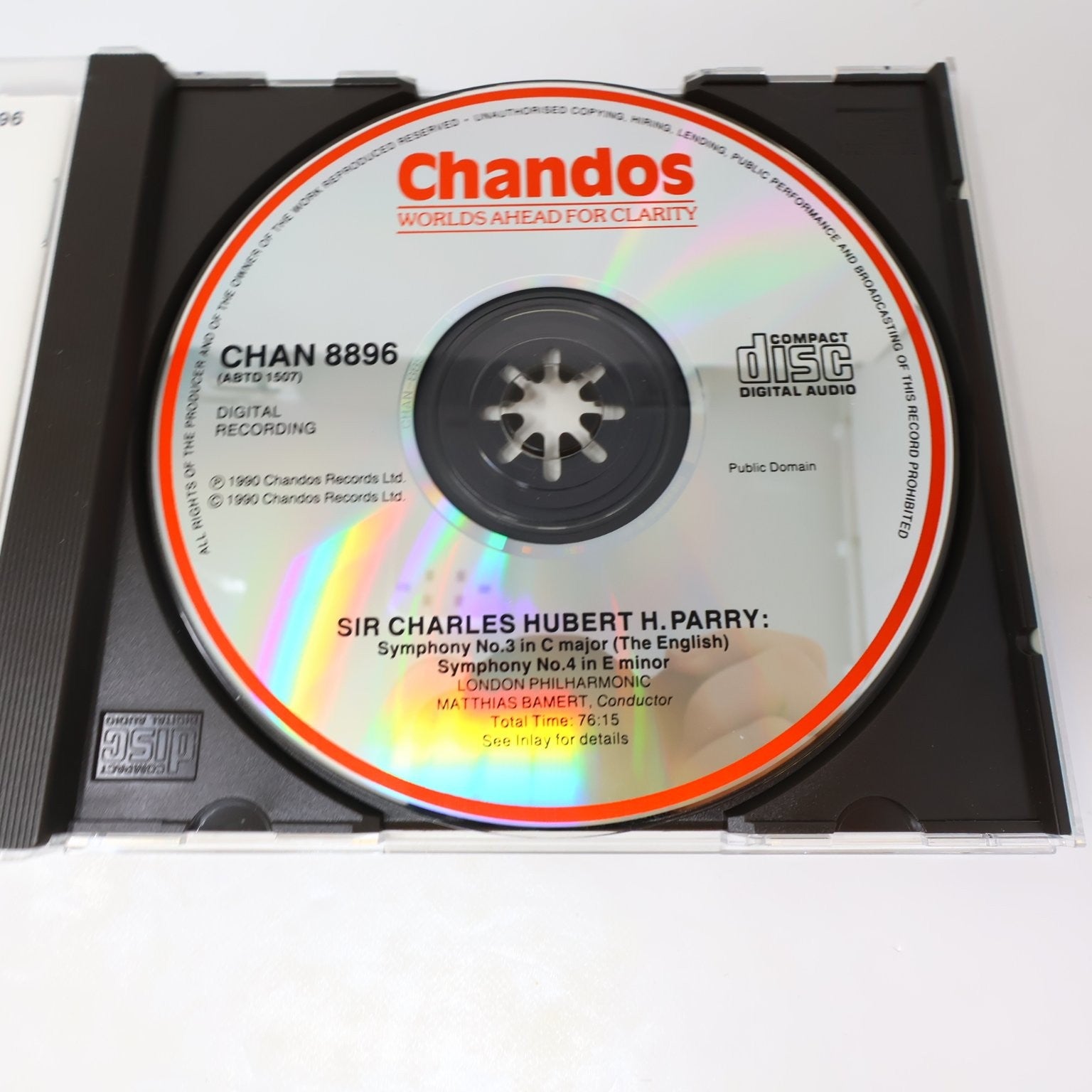Parry Symphonies 3 & 4 CD 1990 Matthias Bamert Classical Chandos