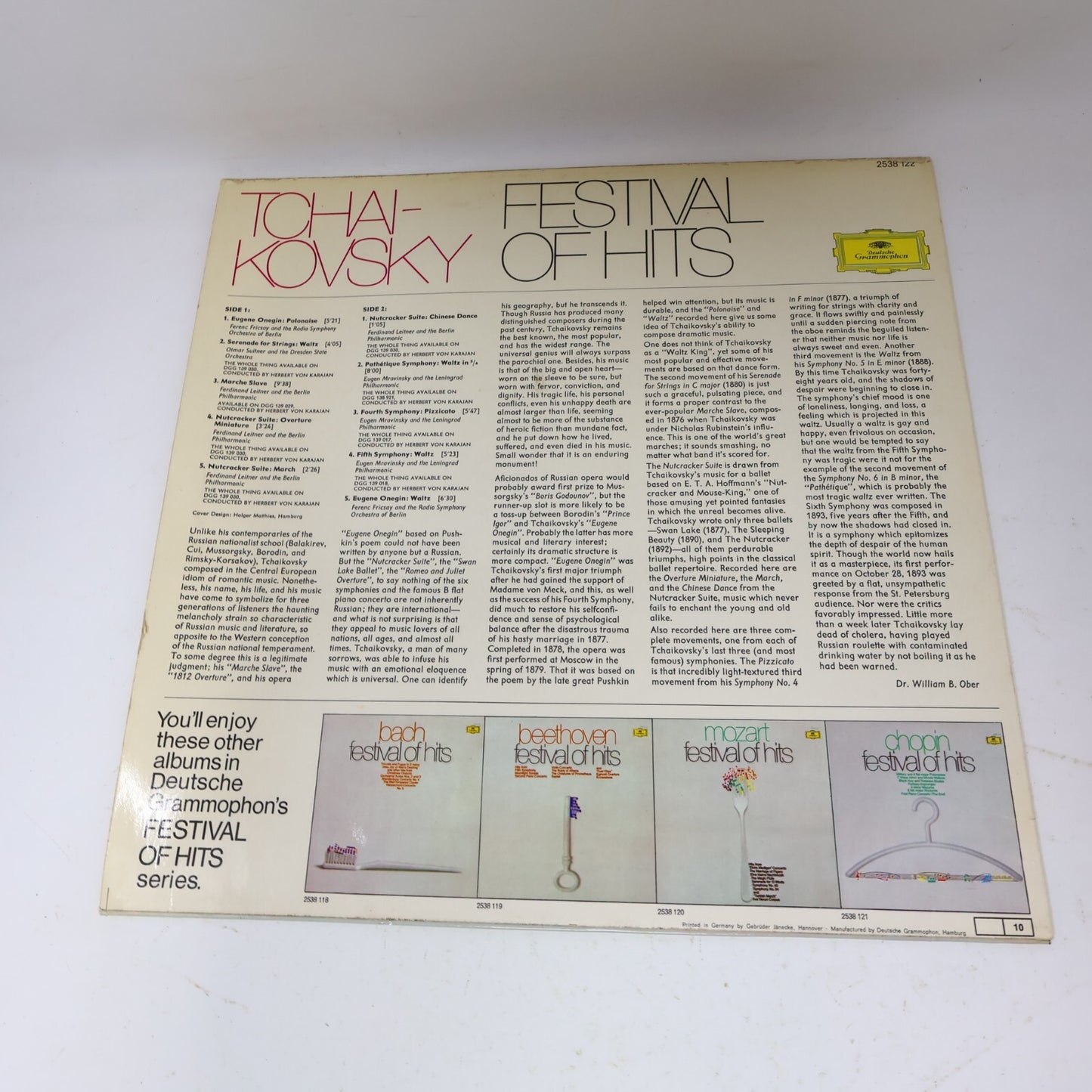 Tchaikovsky Festival Of Hits Deutsche Grammophon LP Record Vinyl 2538 122 Canada