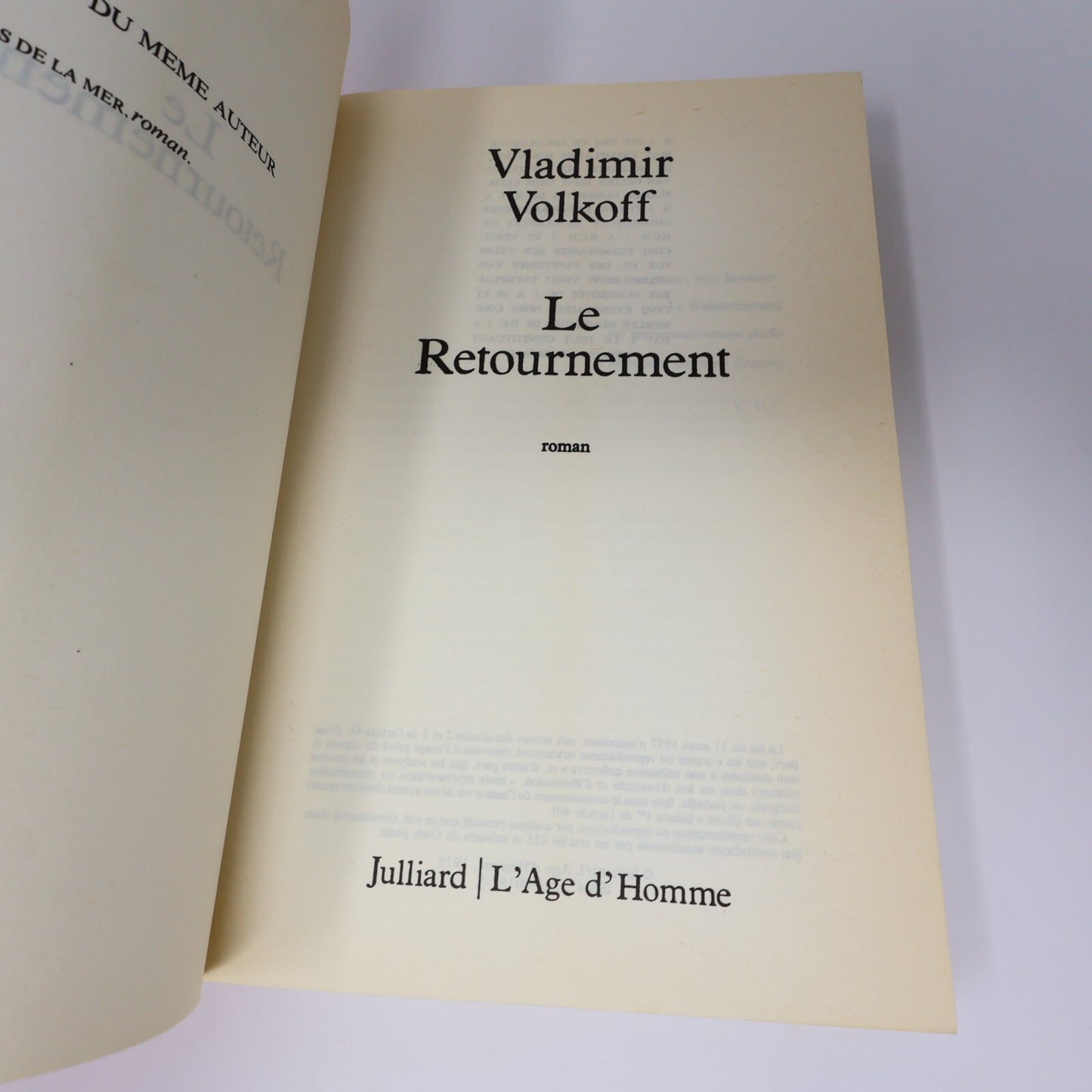 Vladimir Volkoff Lot 2 Livres Le Retournement/Montage Espionnage Français French