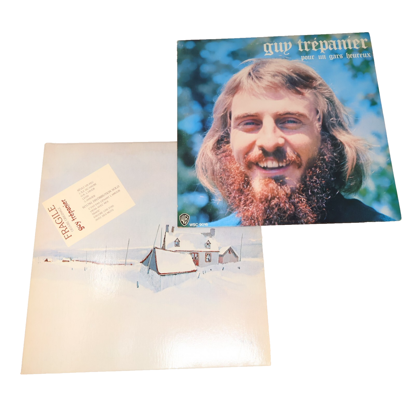 Guy Trépanier Lot 2 Disques LP Fragile L'hiver/Pour Un Gars Heureux Record Vinyl