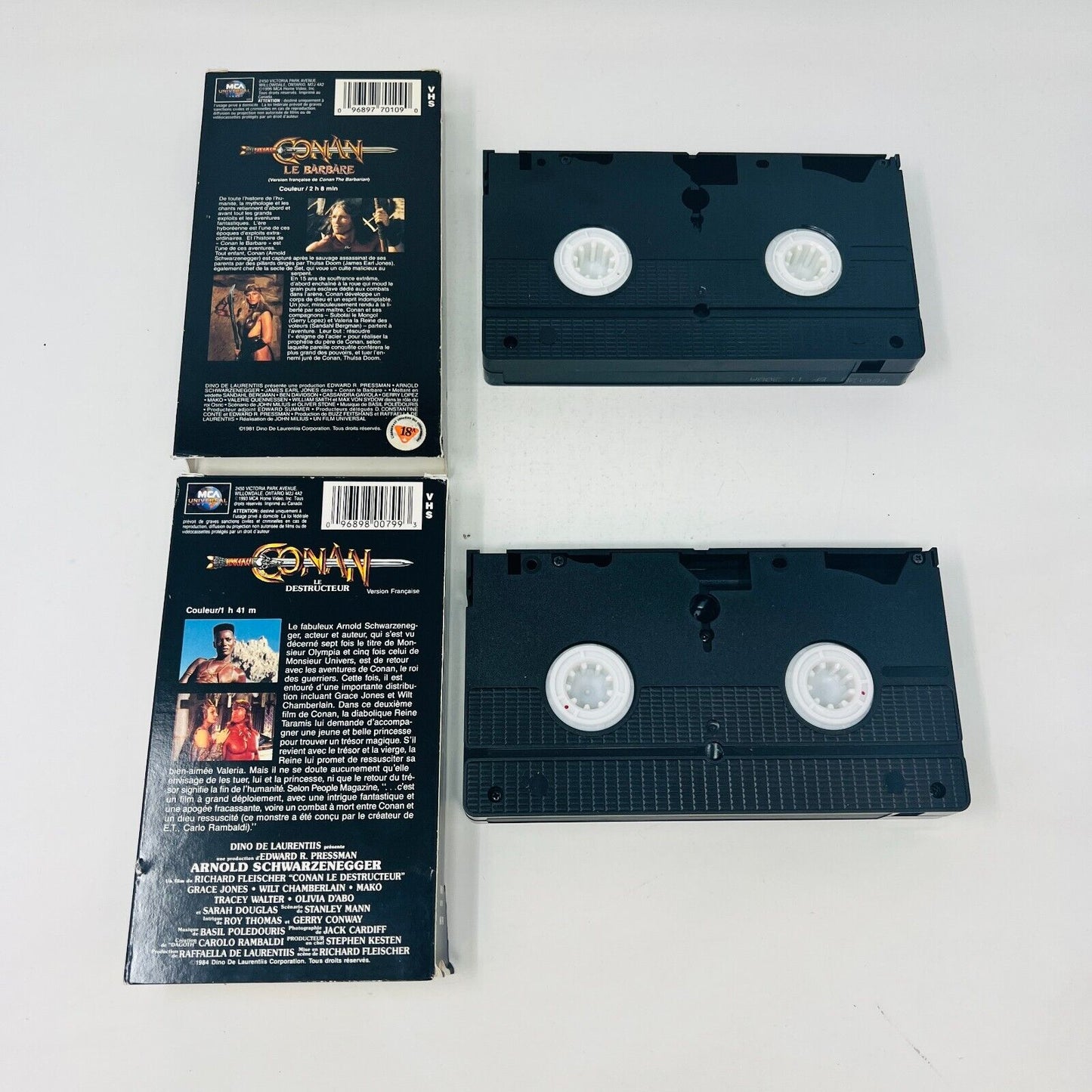 Conan Le Barbare/Destructeur Lot VHS NTSC Testés Français/French Schwarzenegger