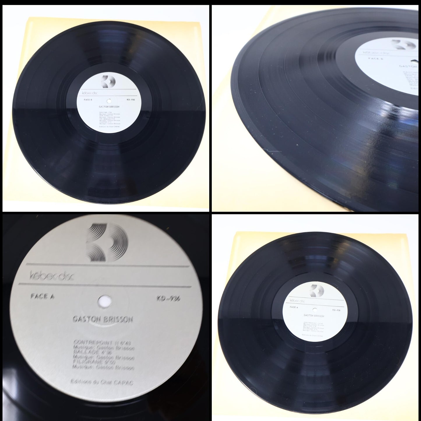 Gaston Brisson Lot 3 Disques LP Record Corridor/Filigranes/En Spectacle 1970s