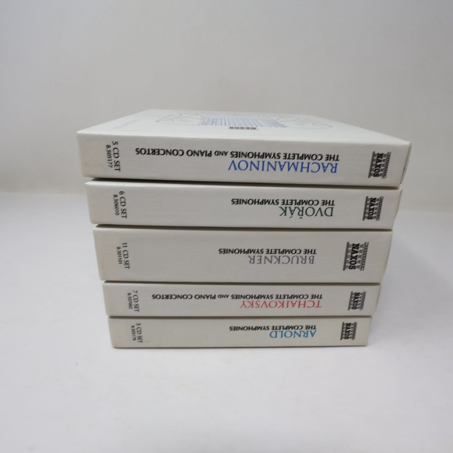 Naxos The Complete Symphonies 5 Box CD Lot Rachmaninov/Dvorak/Tchaikovsky/Arnold