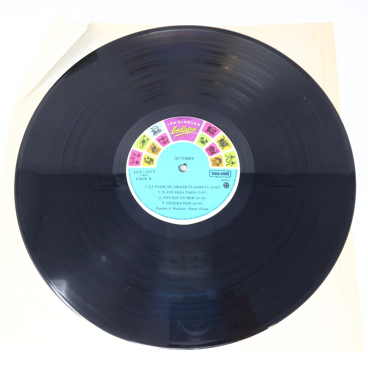 Octobre Les Nouvelles Terres Disque LP Prog Rock Québécois 1974 Record ZOX-6015