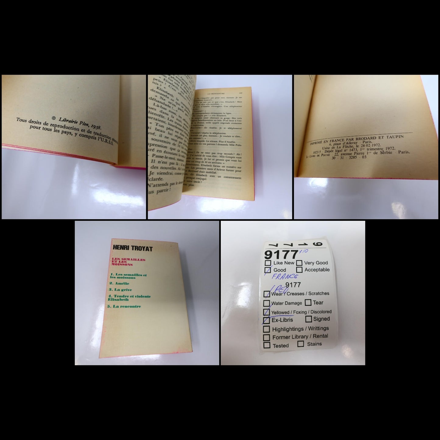 Henri Troyat Lot 10 Livres Étrangers sur la Terre/Anne Prédaille Roman France PB