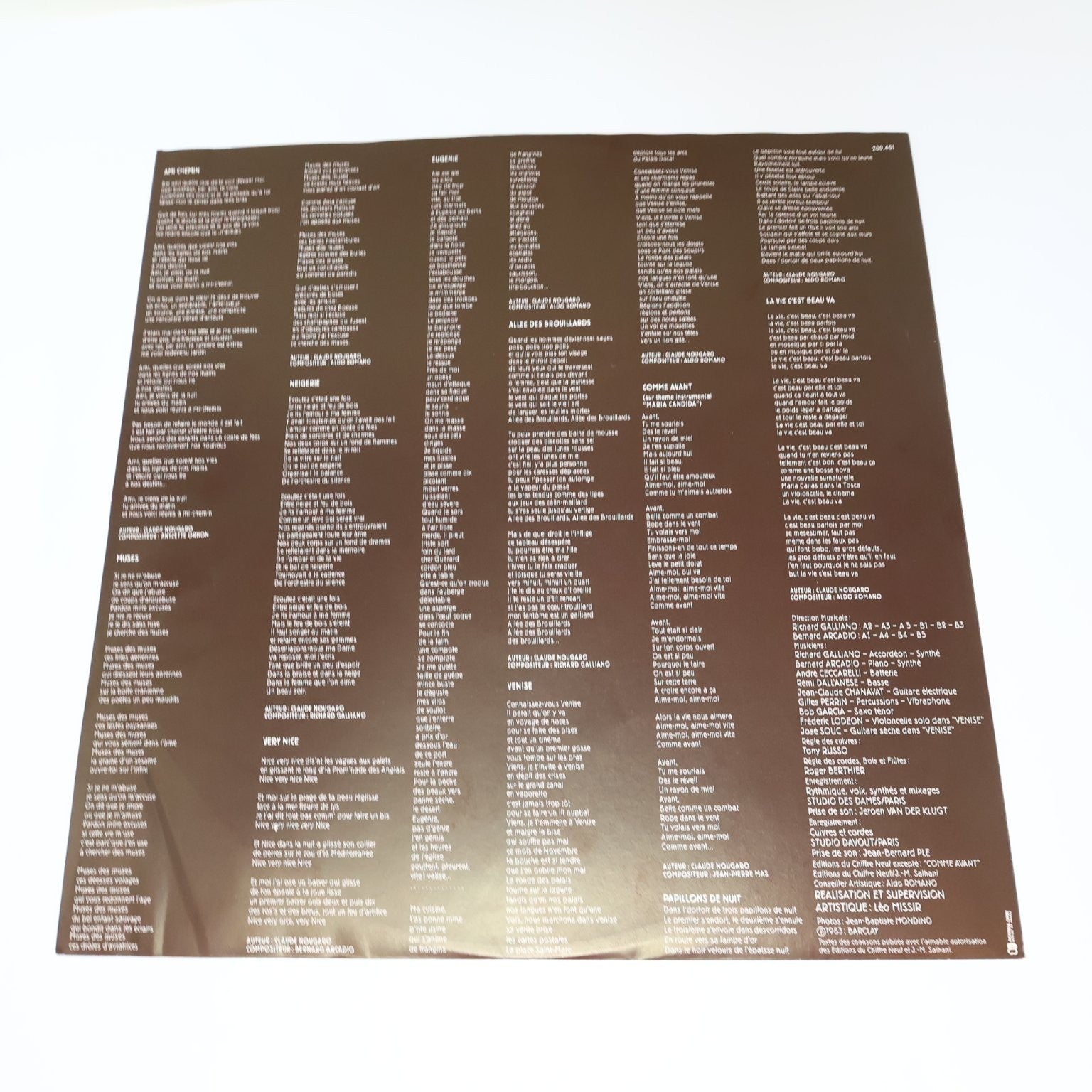 Nougaro - Ami Chemin 12" LP Record 1983 Barclay French Chanson BA 260 200.461