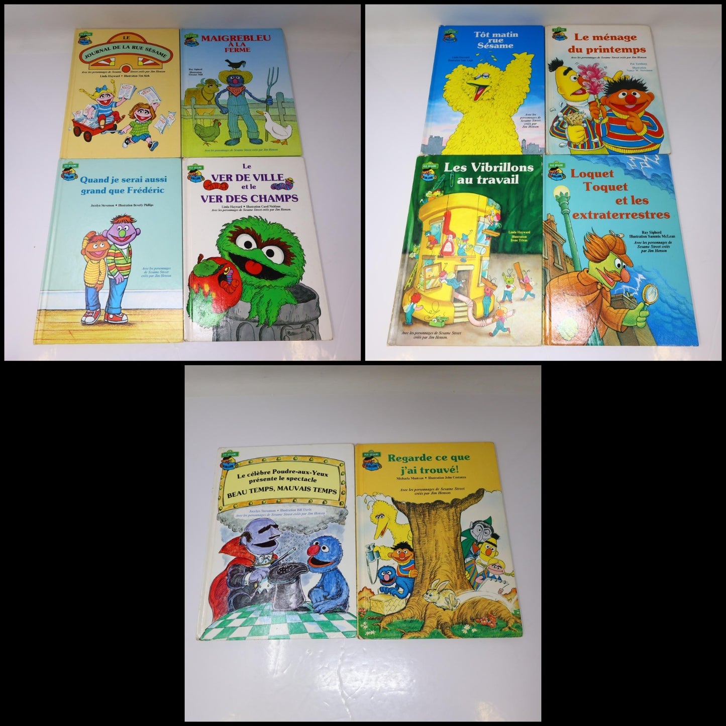 Rue Sesame Street Lot 10 Livres HC Français French Laffont Hardcover BCE Enfants