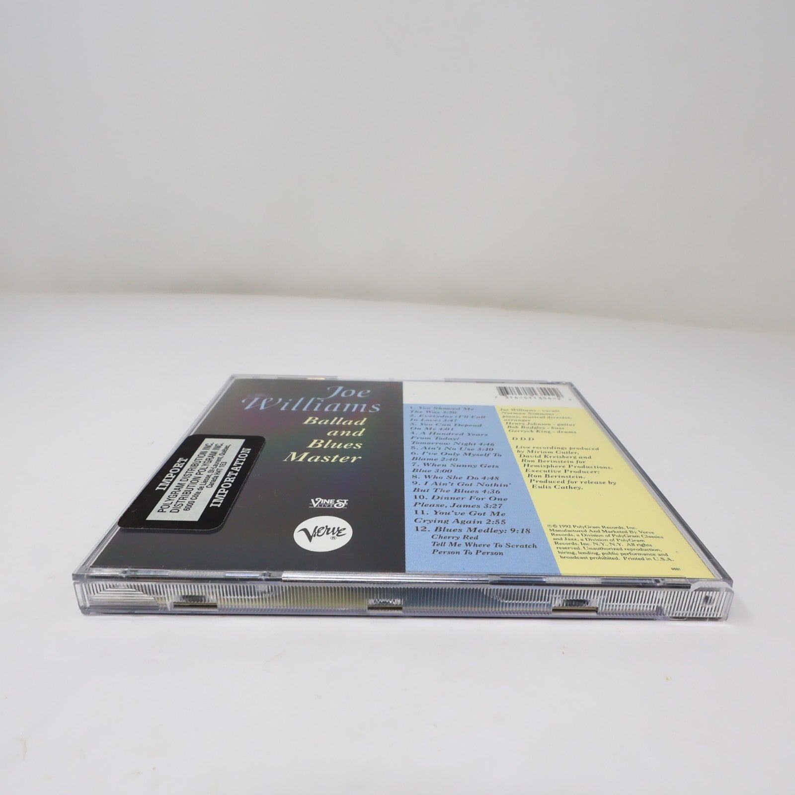 Ballad and Blues Master CD Joe Williams Verve 1992 314 511 354-2 90s