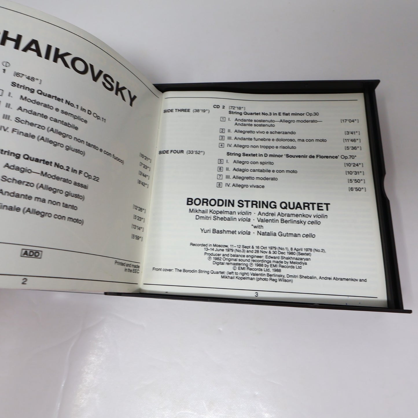 Tchaikovsky Borodin String Quartets 1-3 Souvenir de Florence/Streichquartette CD
