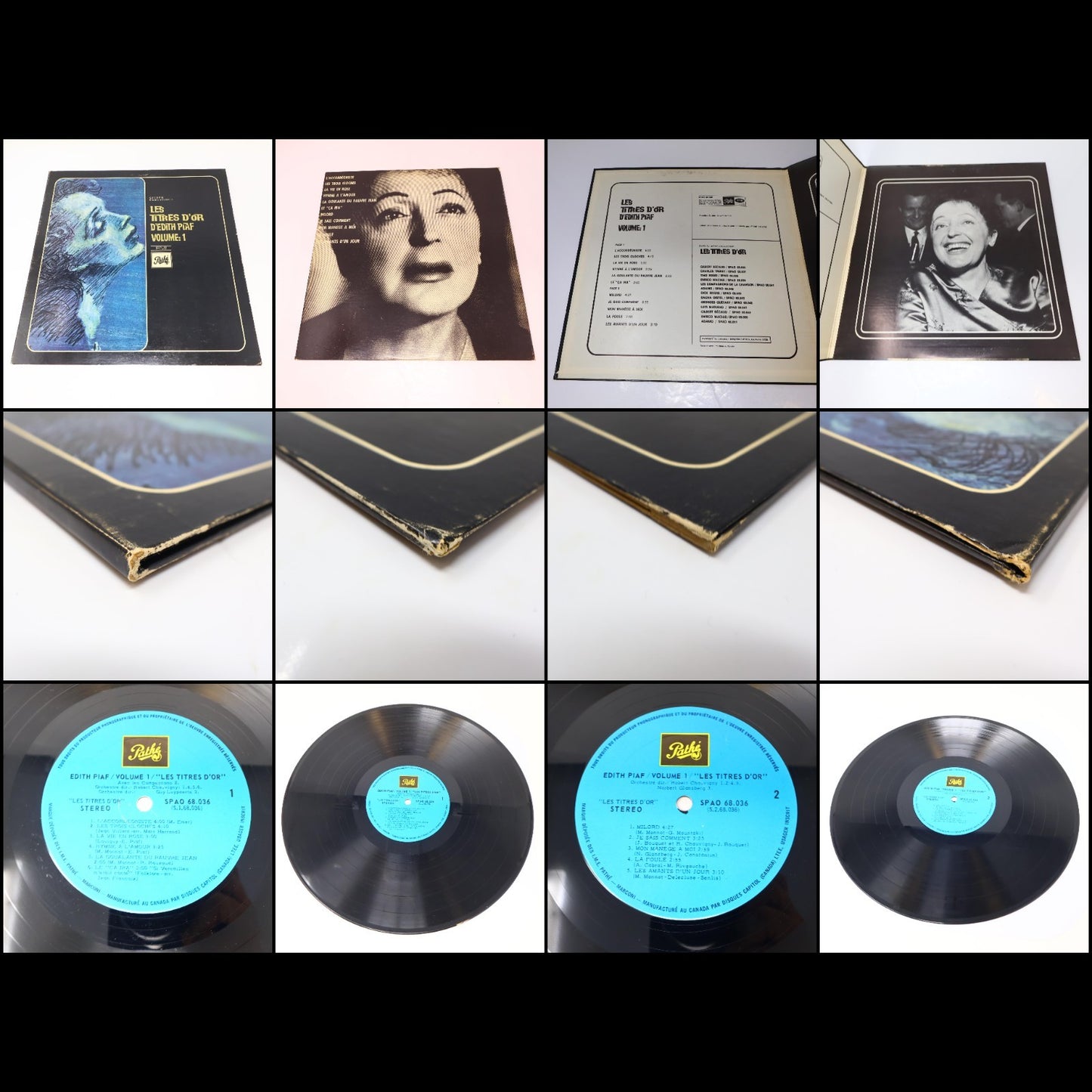 Édith Piaf Lot 4 Disques Record Hymne À L'amour/Definitive Piaf/Tête-à-Tête