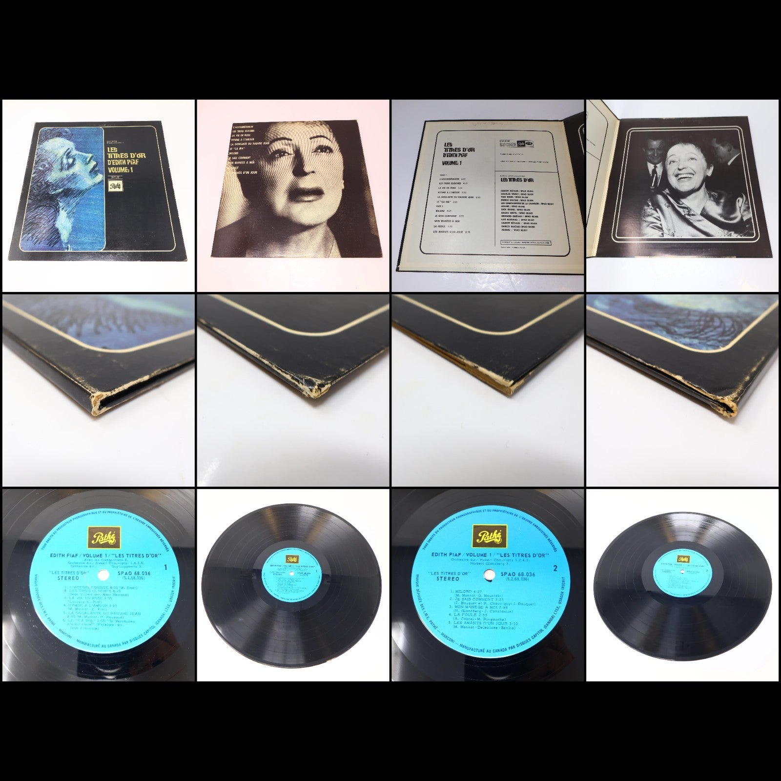 Édith Piaf Lot 4 Disques Record Hymne À L'amour/Definitive Piaf/Tête-à-Tête