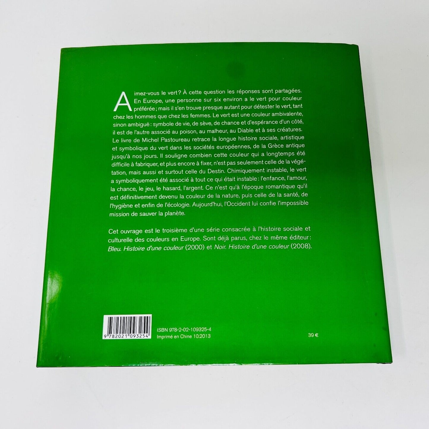 2013 Vert Histoire d'une Couleur de Michel Pastoureau Seuil Français Art Symbole