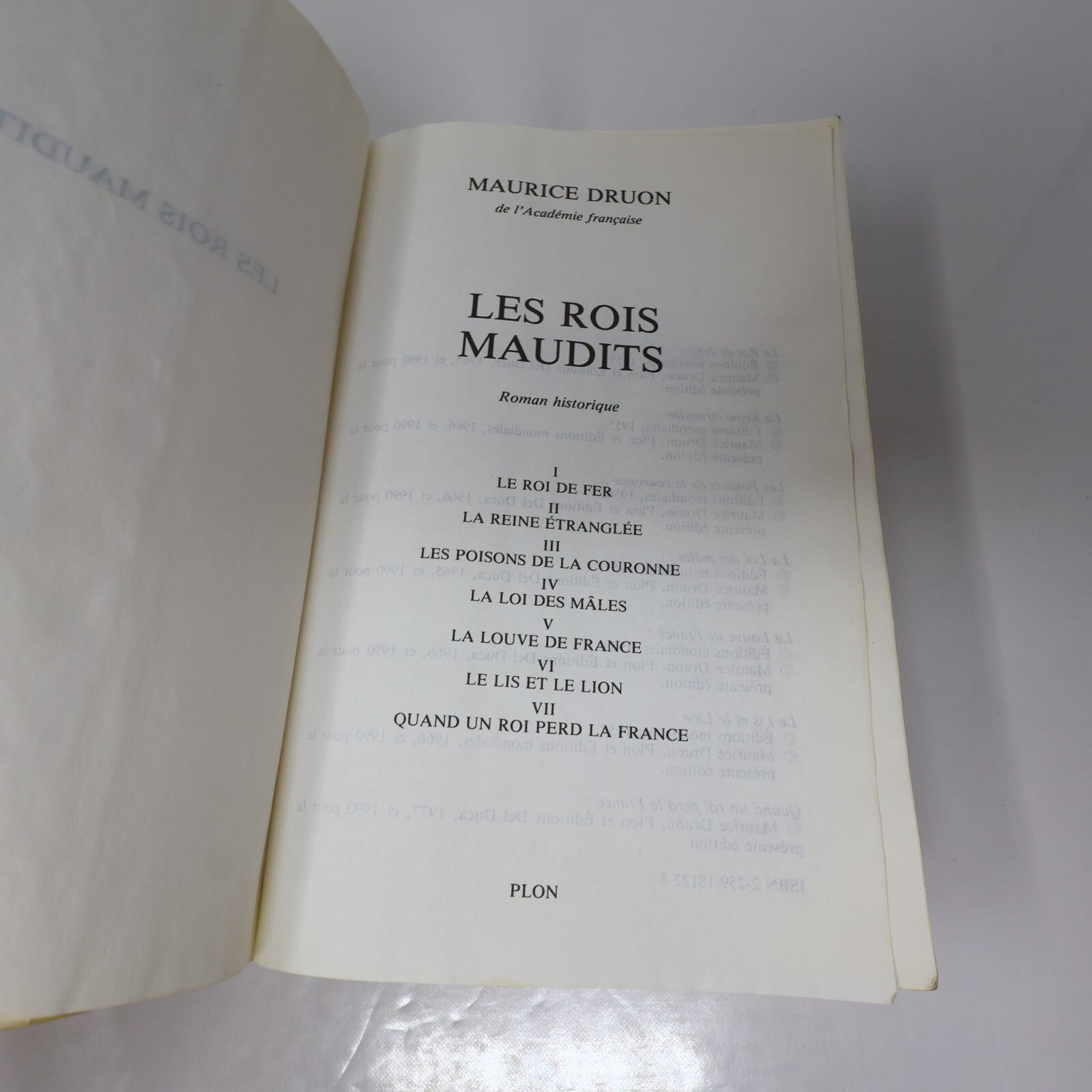 Les Rois Maudits Maurice Druon Plon Le Roi de Fer/Reine Étranglée Omnibus 1995