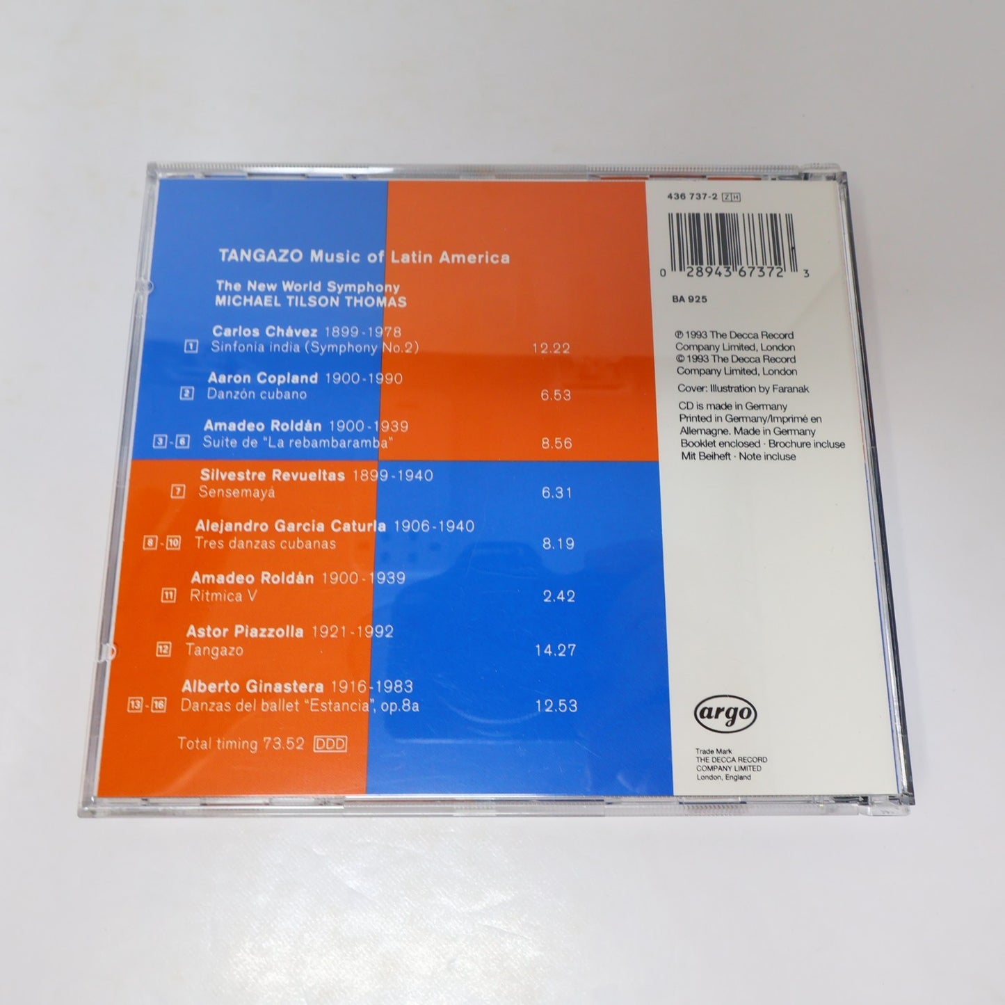 Tangazo Music Of Latin America CD Copland/Ginastera/Piazzolla/Roldán/Chávez