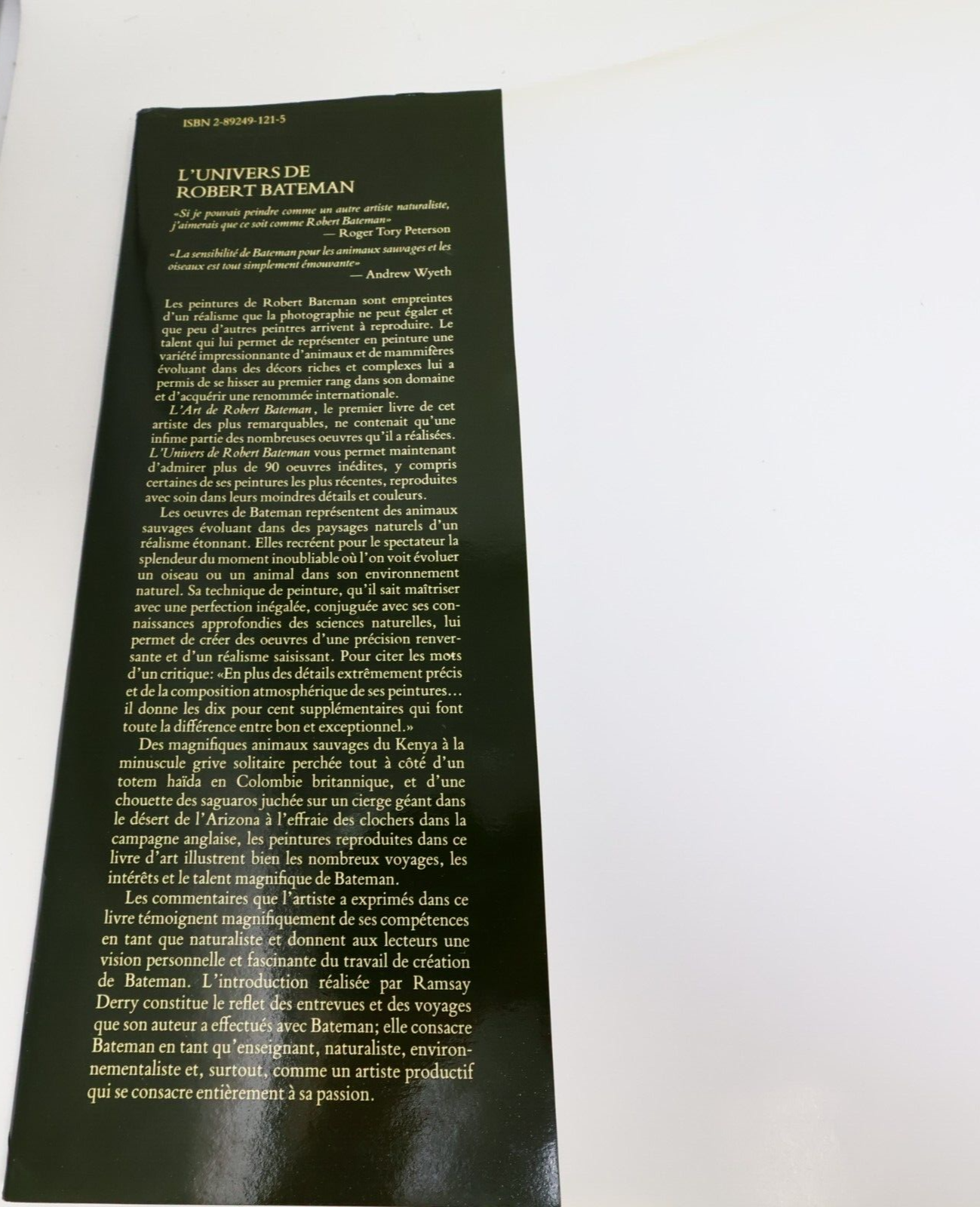 1985 L'Univers de Robert Bateman de Ramsay Derry Hardcover HC Trécarré Français