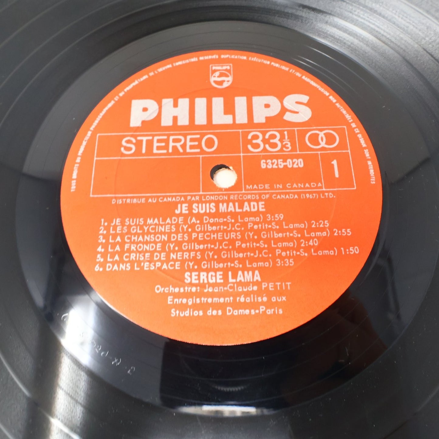 Serge Lama Lot 4 Disques LP Record 1973-1980 Philips Je Suis Malade/Chez Moi