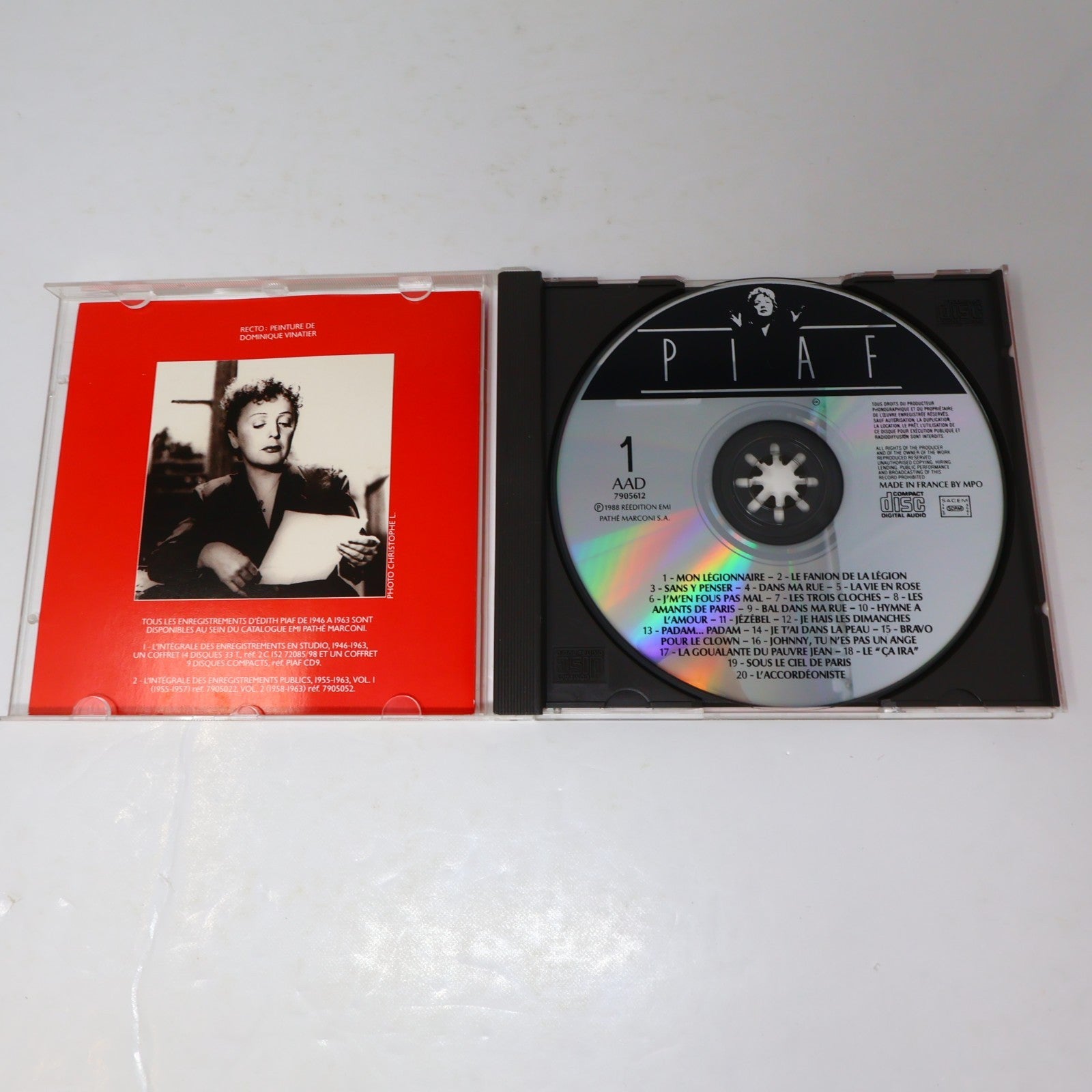 Édith Piaf 25e Anniversaire Volume #1-2 Série Complète Lot 2 CDs EMI Pop 1988