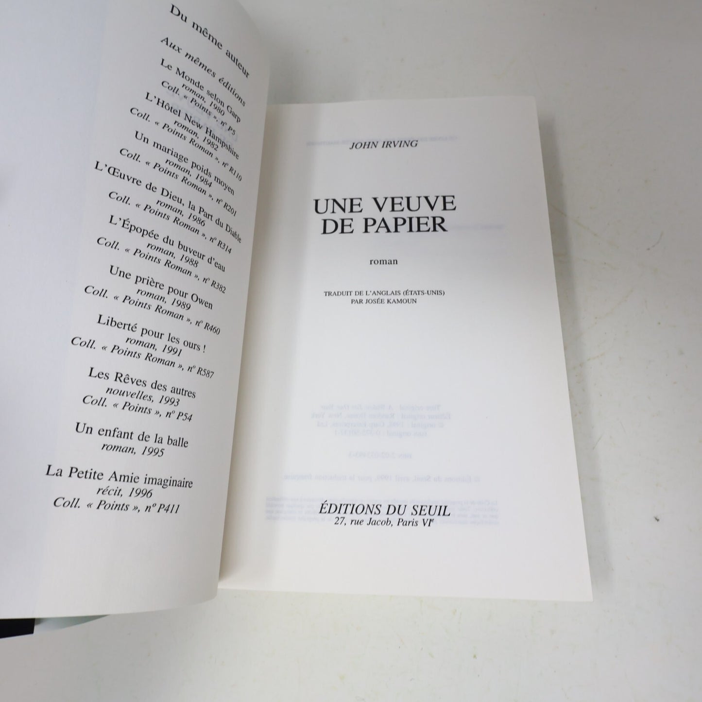 John Irving Lot 10 Livres Monde selon Garp/Veuve de Papier/Prière pour Owen PB