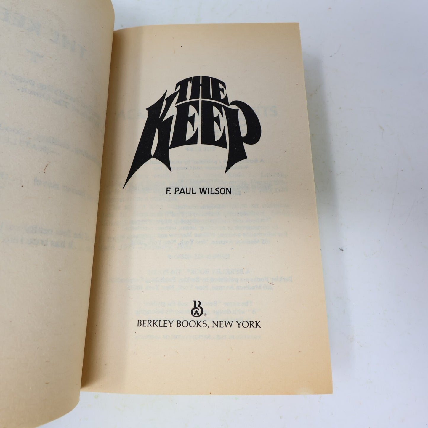 1982 The Keep F. Paul Wilson Berkley Horror Mass Market Paperback Book 80s PB