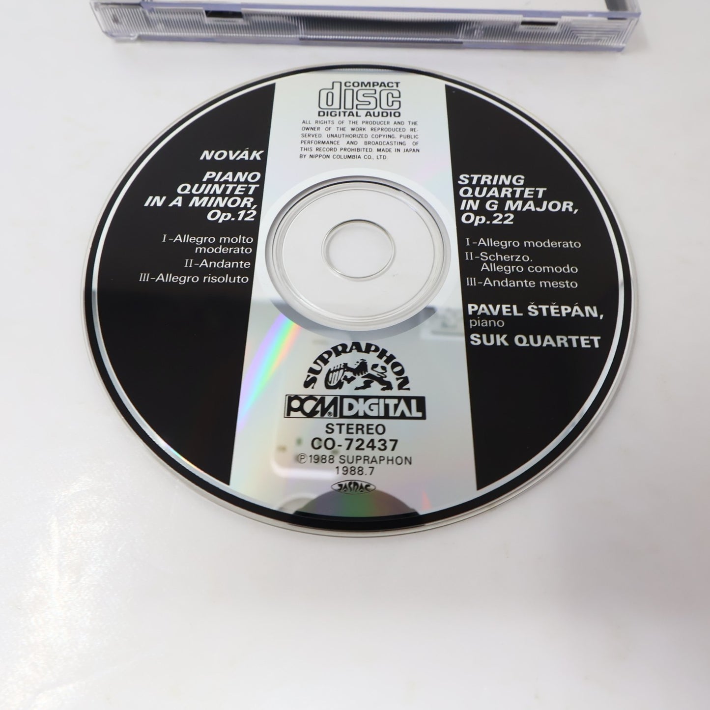 Viteslav Novak Piano Quintet Op 12/String Quartet Op 22 CD Pavel Stepan/Suk 1988