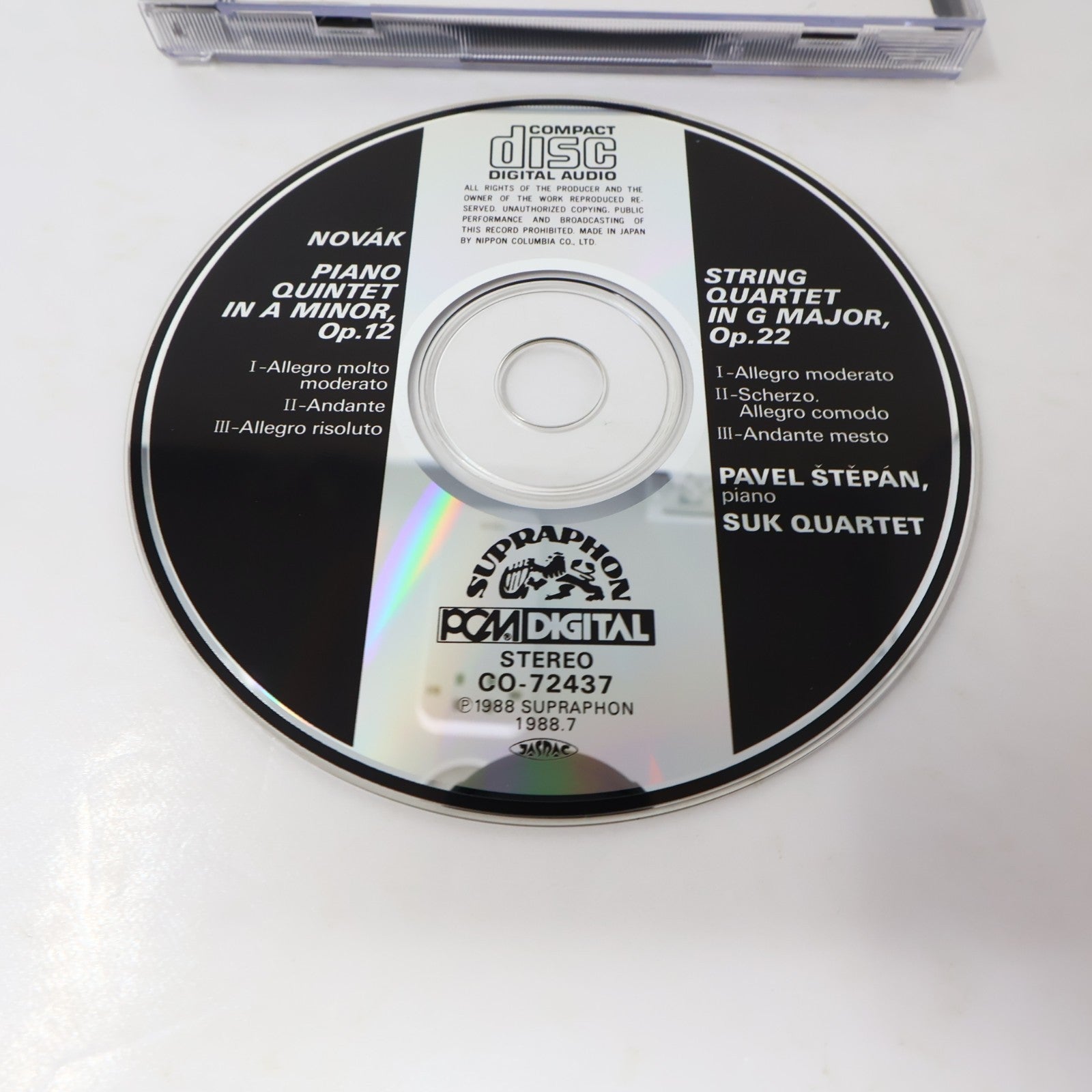 Viteslav Novak Piano Quintet Op 12/String Quartet Op 22 CD Pavel Stepan/Suk 1988