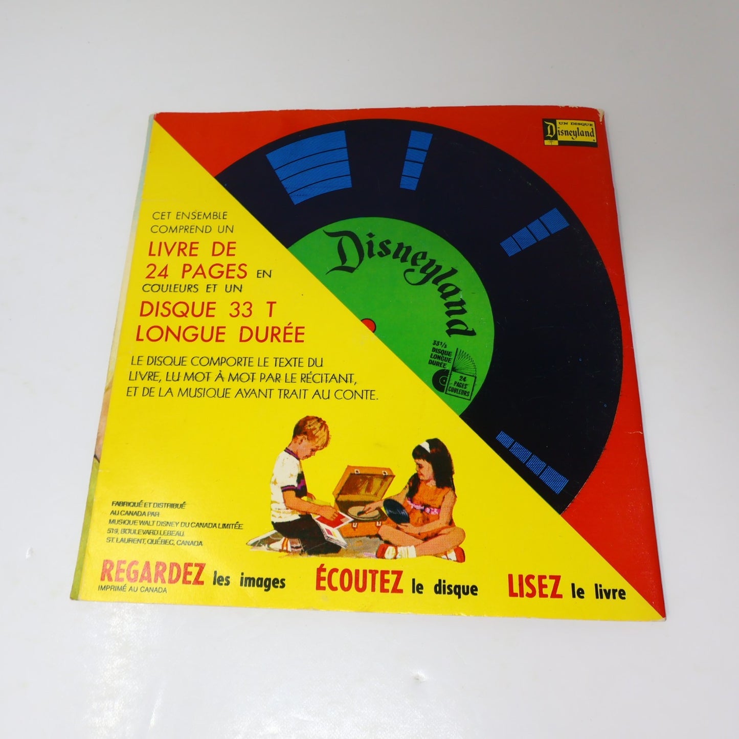 Disney Disneyland Lot 4 Livre Disque 7" Fantasia/Peter/Tuf-Tuf/Blanche Neige 70s