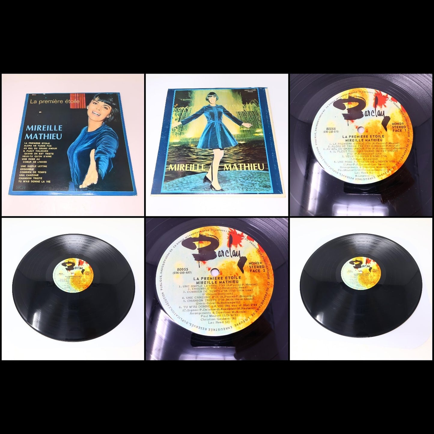 Mireille Mathieu Lot 4 Disques Bonjour Mireille/Première Étoile/Olympia/Chanson