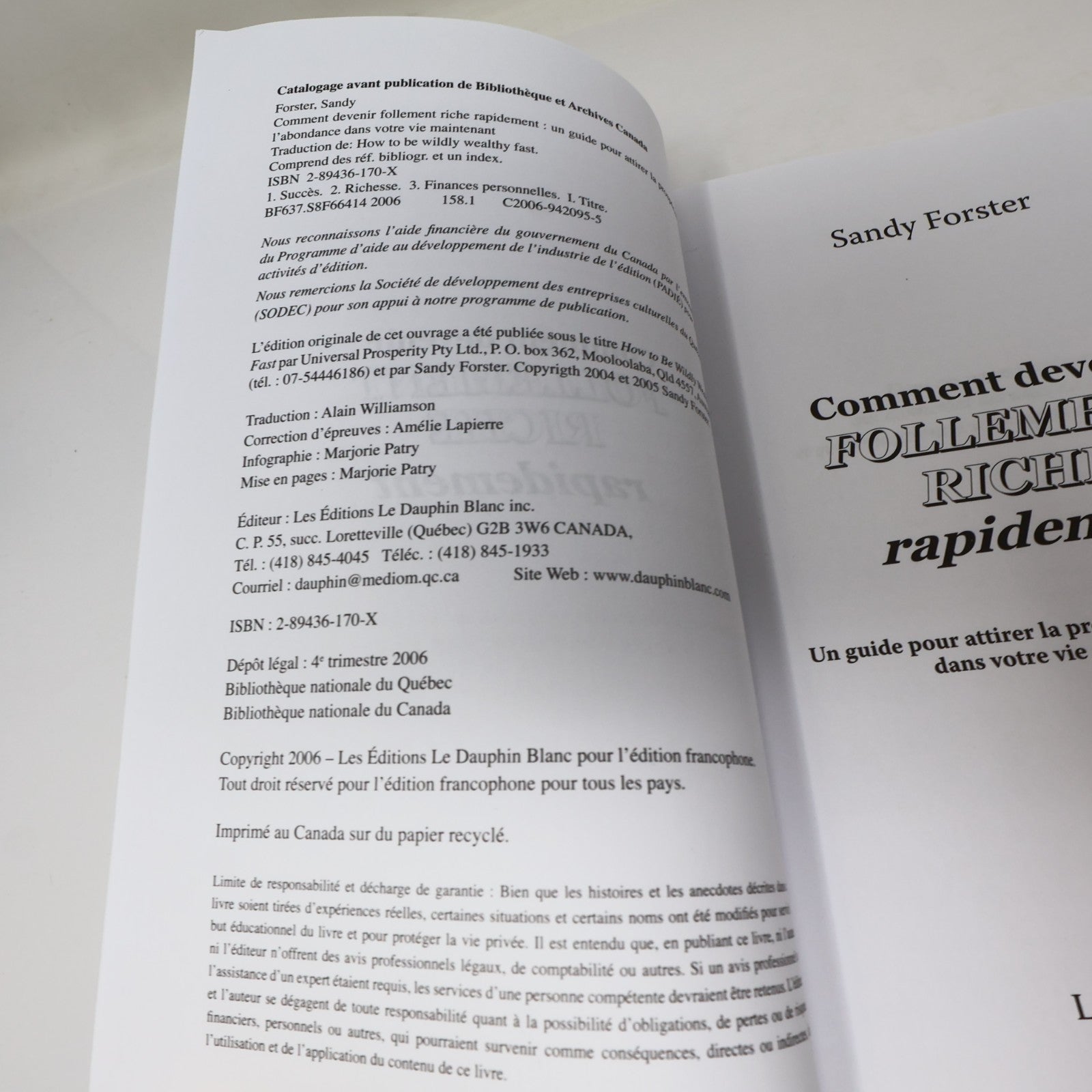 Comment Devenir Follement Riche Rapidement Sandy Forster 2006 Argent Psychologie