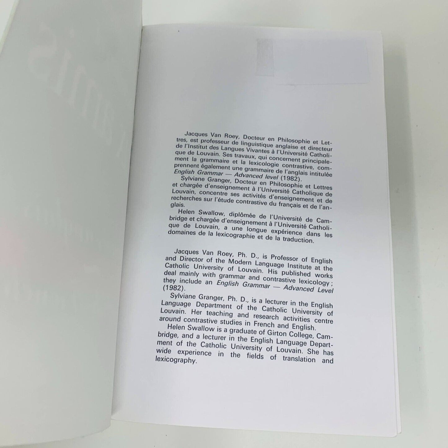 1995 Dictionnaire des Faux Amis Francais-Anglais/French-English Duculot Van Roey