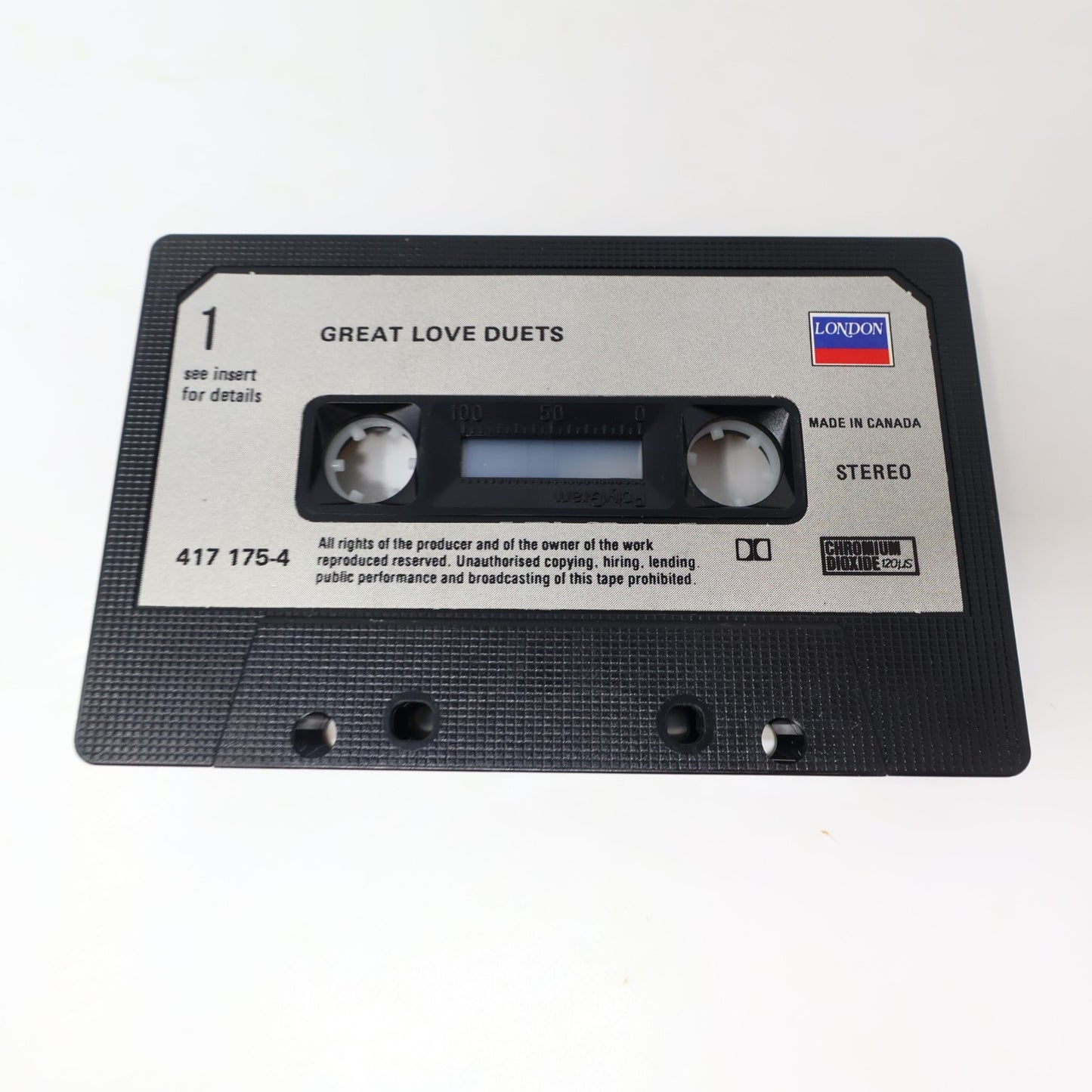 Great Love Duet Opera Gala Cassette Tebaldi/Del Monaco/Bergonzi/Corelli London