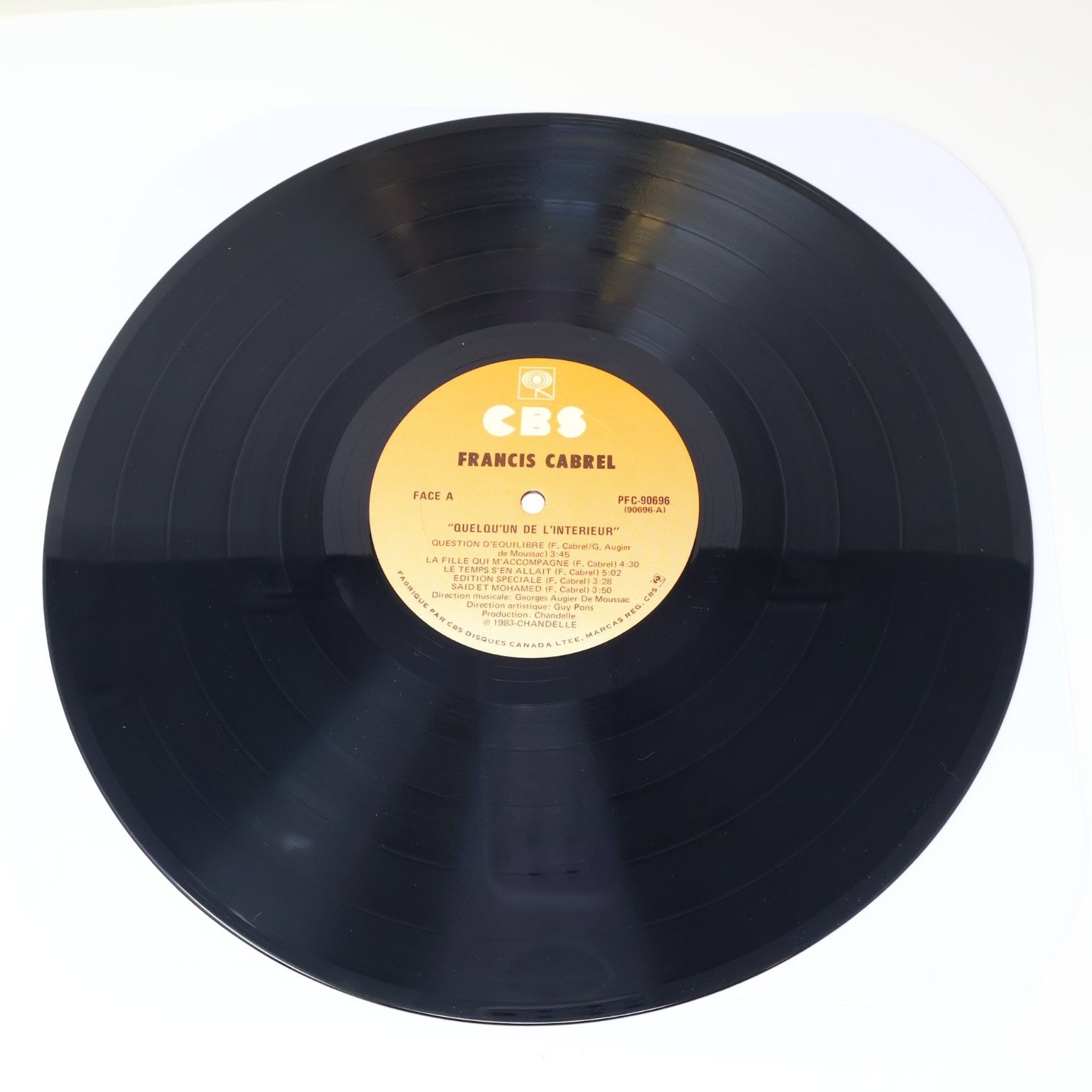 Francis Cabrel Quelqu'un de l'intérieur LP Record 1983 CBS French Pop PFC 90696